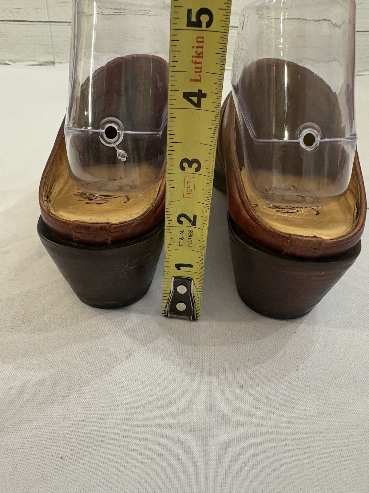 CHARLIE 1 HORSE LEATHER SLIP ON MULE BRAZILIAN WESTERN SHOES SZ 7.5 B