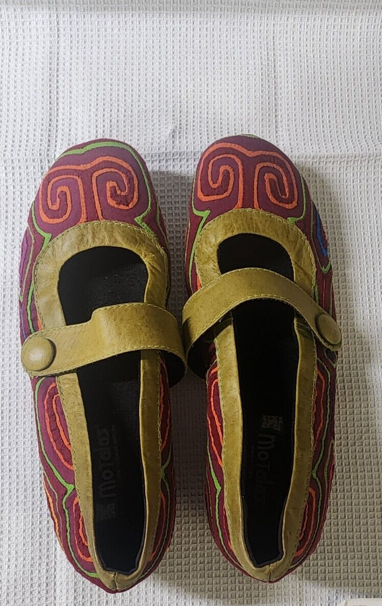 Motalas Mola Mary Jane Shoes Sz. 37 6.5 Colorful Handmade Columbia Boho