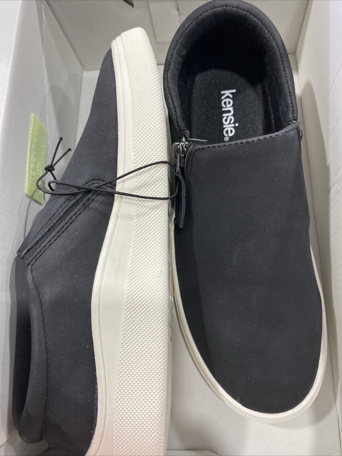 Kensie Women’s Sneakers Soren Casual Slip-on Zipper Low Top Fashion Shoe 6.5 New