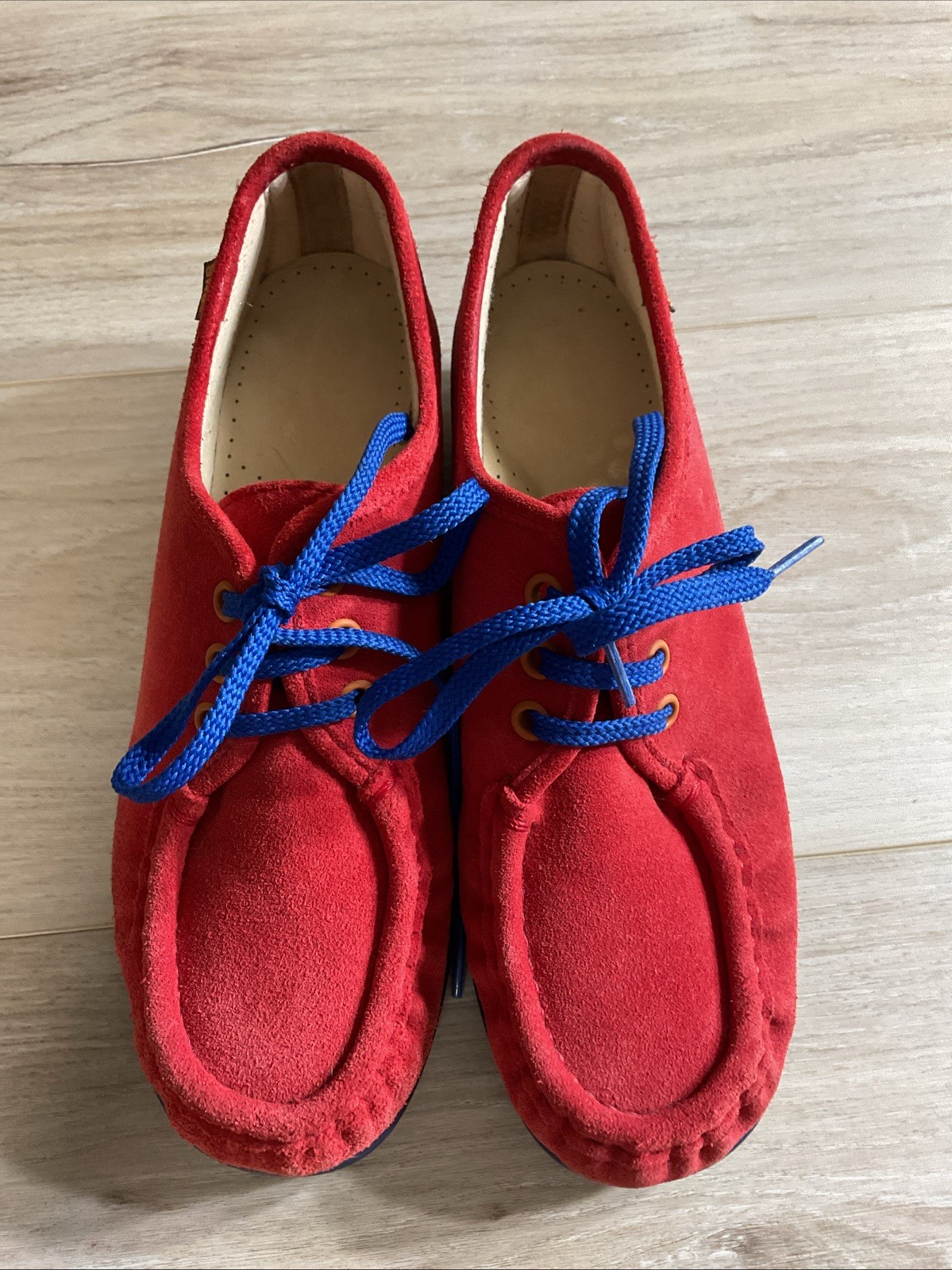 SAS Siesta Shoes Womens Size 7.5 M Red Suede Lace Up Comfort USA Handsewn