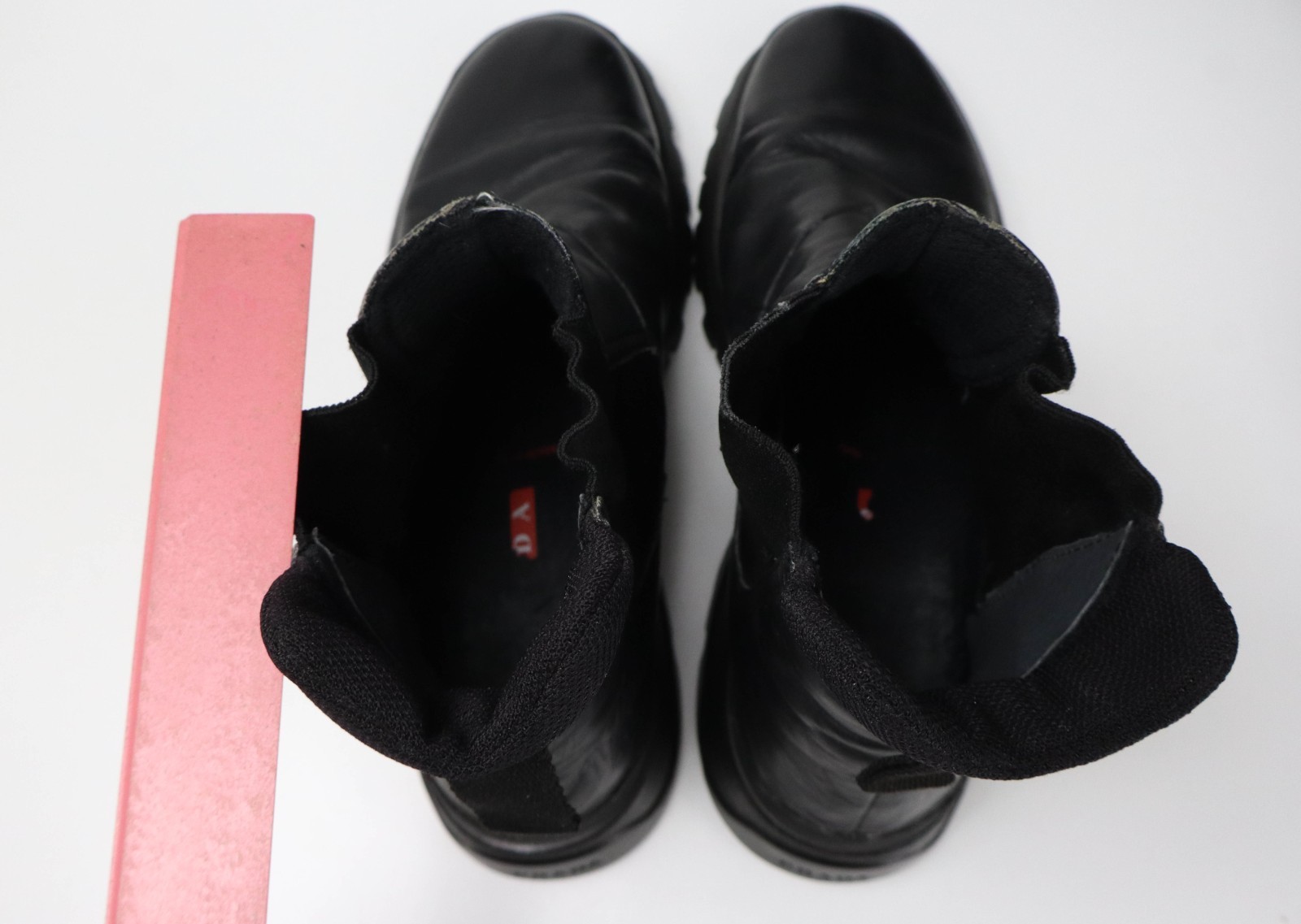 PRADA Shoes Womens (EU) 40 Leather Black High Top Round Slip On Boots