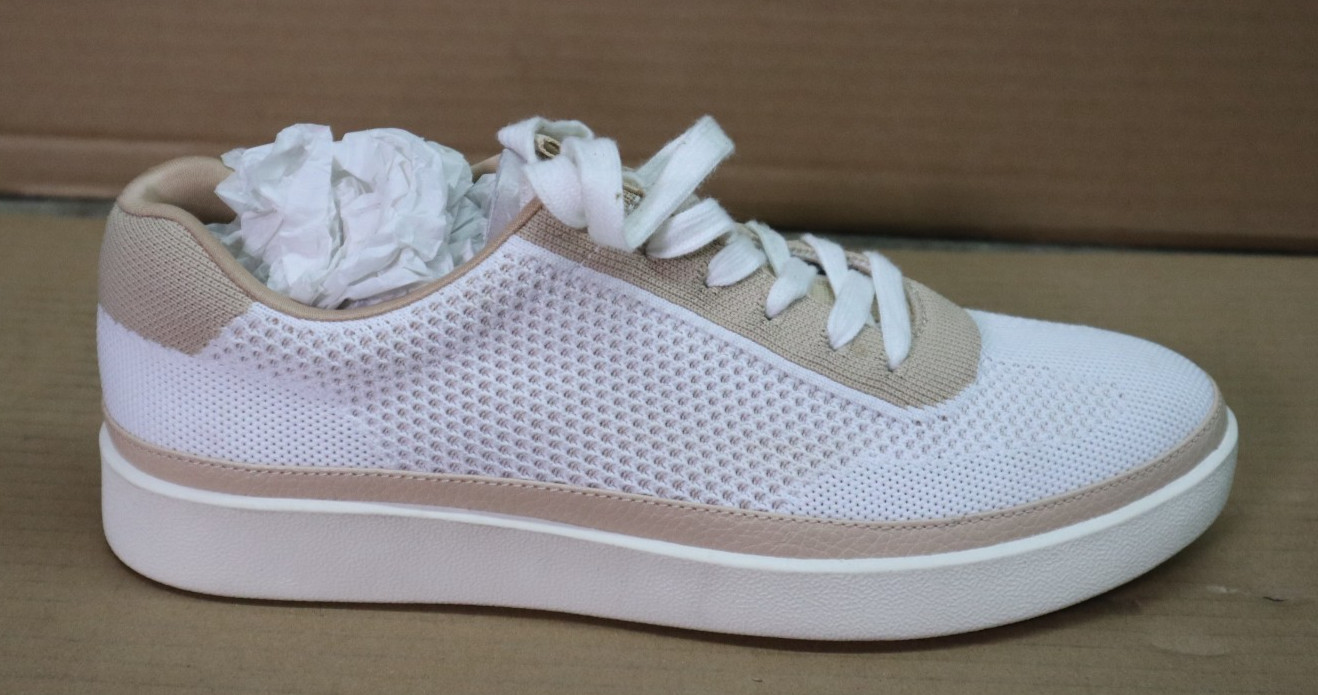 Vionic Galia Knit Lace-Up Sneakers White & Beige Women’s Size 8.5W