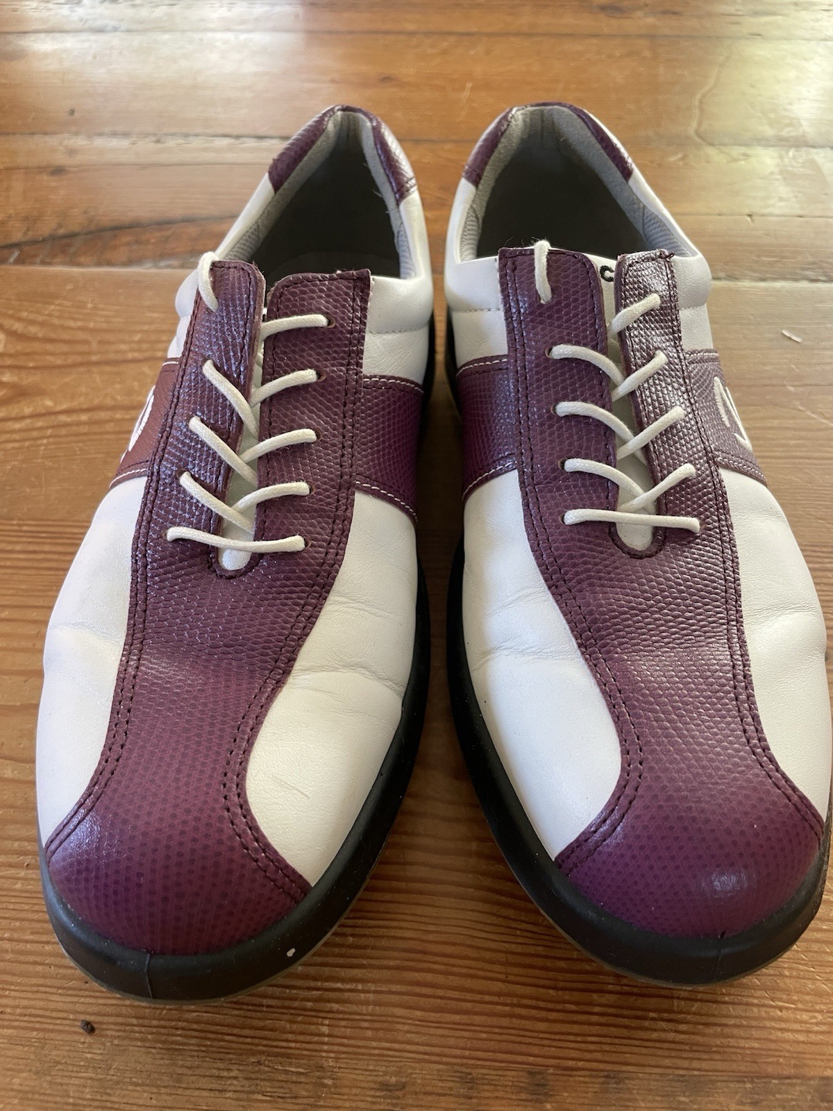 ECCO Golf Shoes Womens 40 BIOM White Purple Leather