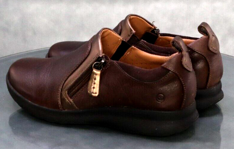 Clarks Unstructured Women’s Mary Jane Loafers Comfort Shoes Size 7 Leather Brown