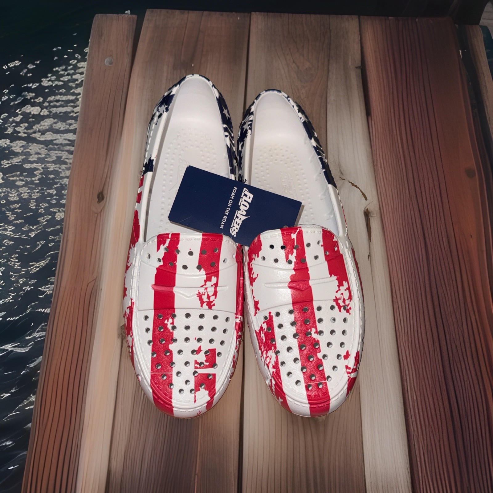 USA “OLD GLORY” NEW Floafers THE Perfect Boat To Beach Loafer! Woman’s size 8!!!