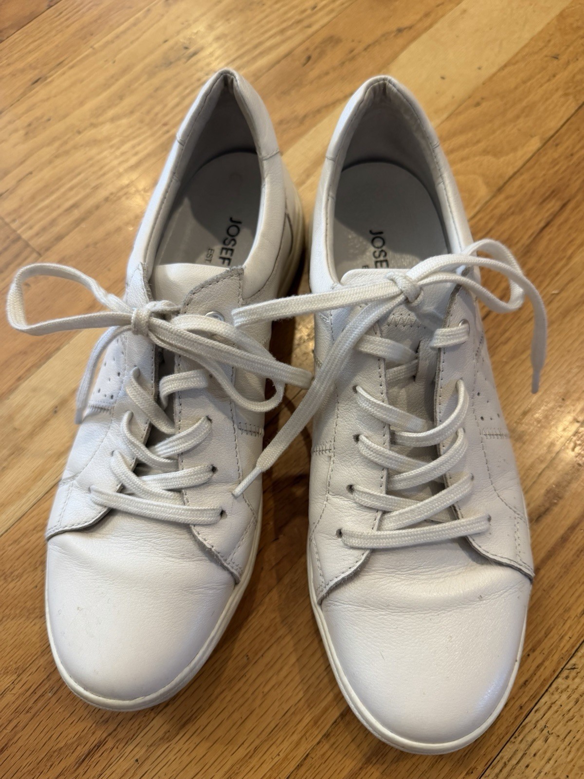 Josef Seibel Caren White Sneakers Lace Up Tennis Shoe Germany Womens US 9 EU40