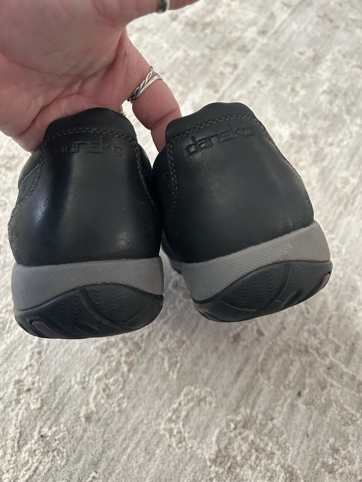 Dansko Patti Womens 9.5-10 Sneakers Black Leather Comfort Casual Shoe Slip-On