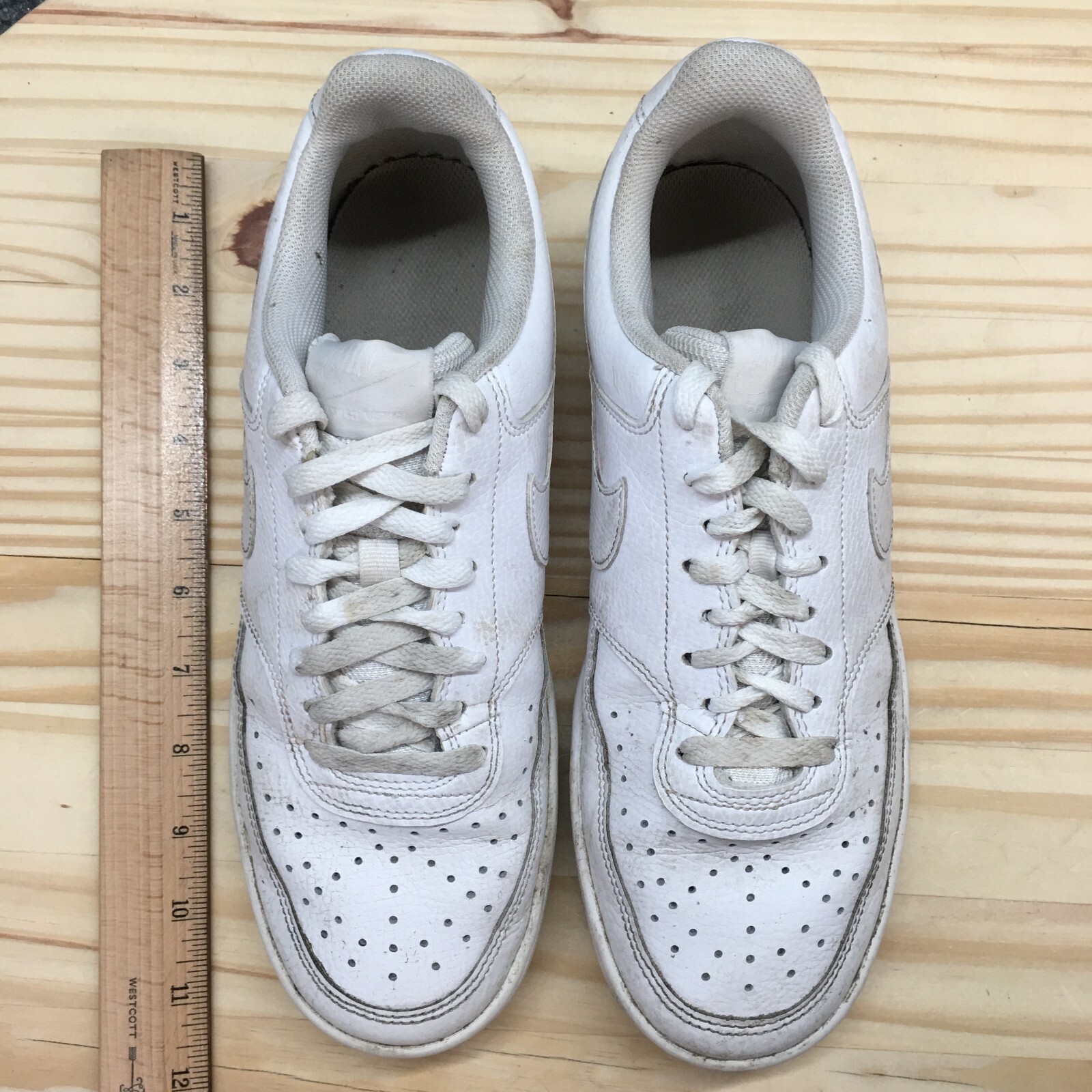 Nike Shoes Womens 10 Court Vision Low Sneakers White Lace Up Comfort CD5434-100