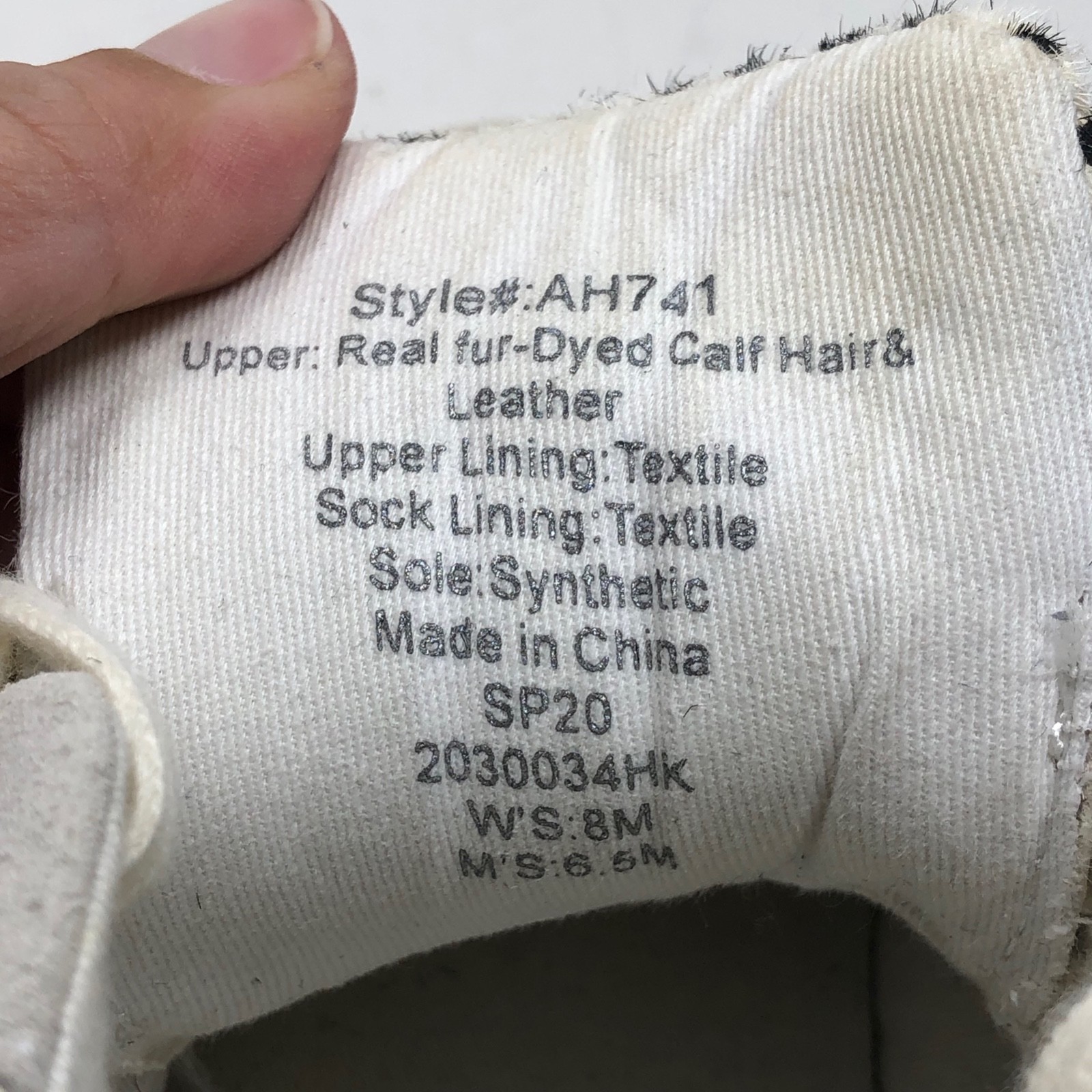 Madewell Sidewalk High Top Sneaker Spotted Calf Hair Womens 8 Streetwear
