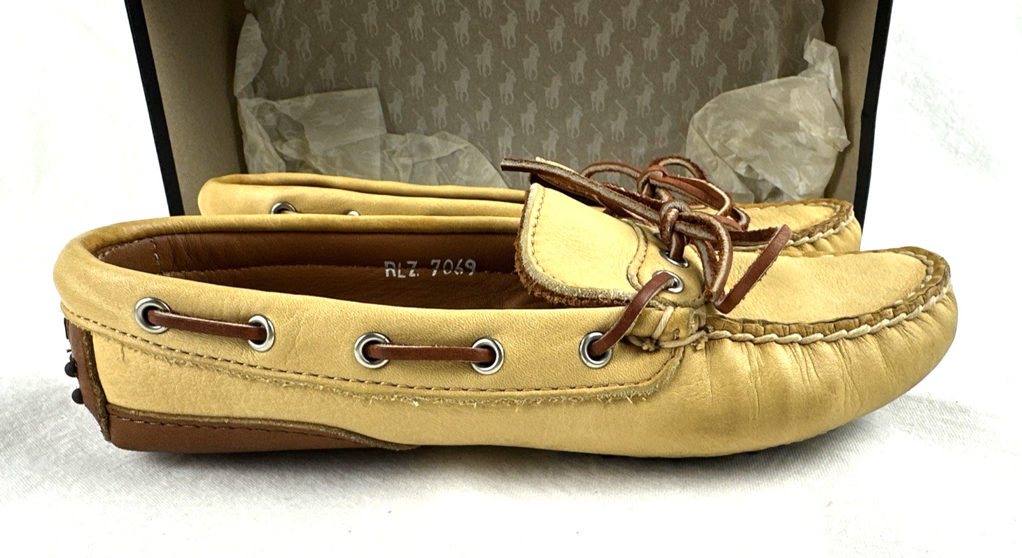 Ralph Lauren Moccasin Soft Leather Shoes Women Sz 6 1/2 B w/Box, Free Ship