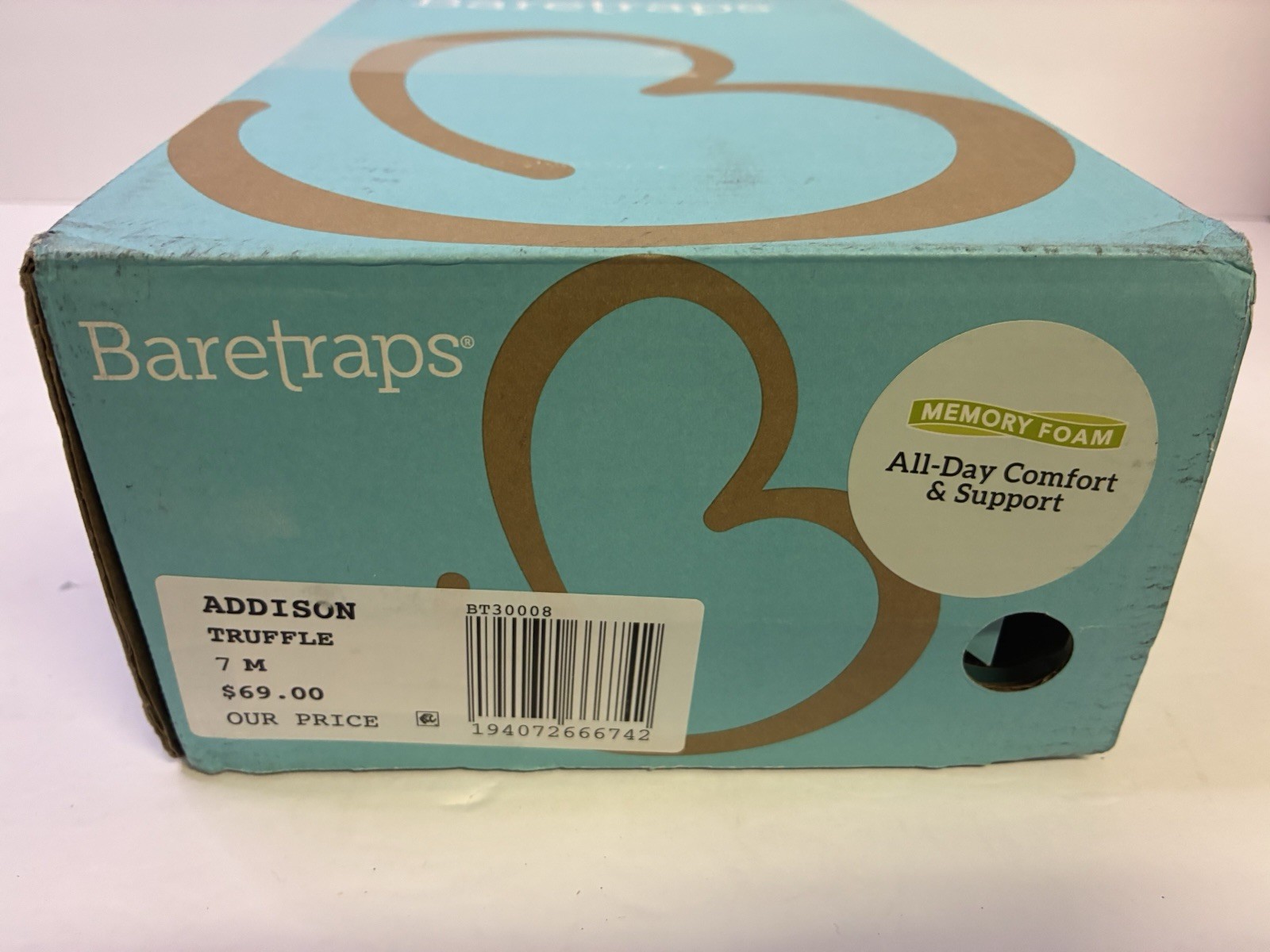 Baretraps Addison Truffle Tan Snake Loafers Womens Sz 7 M Memory Foam Chain NIB