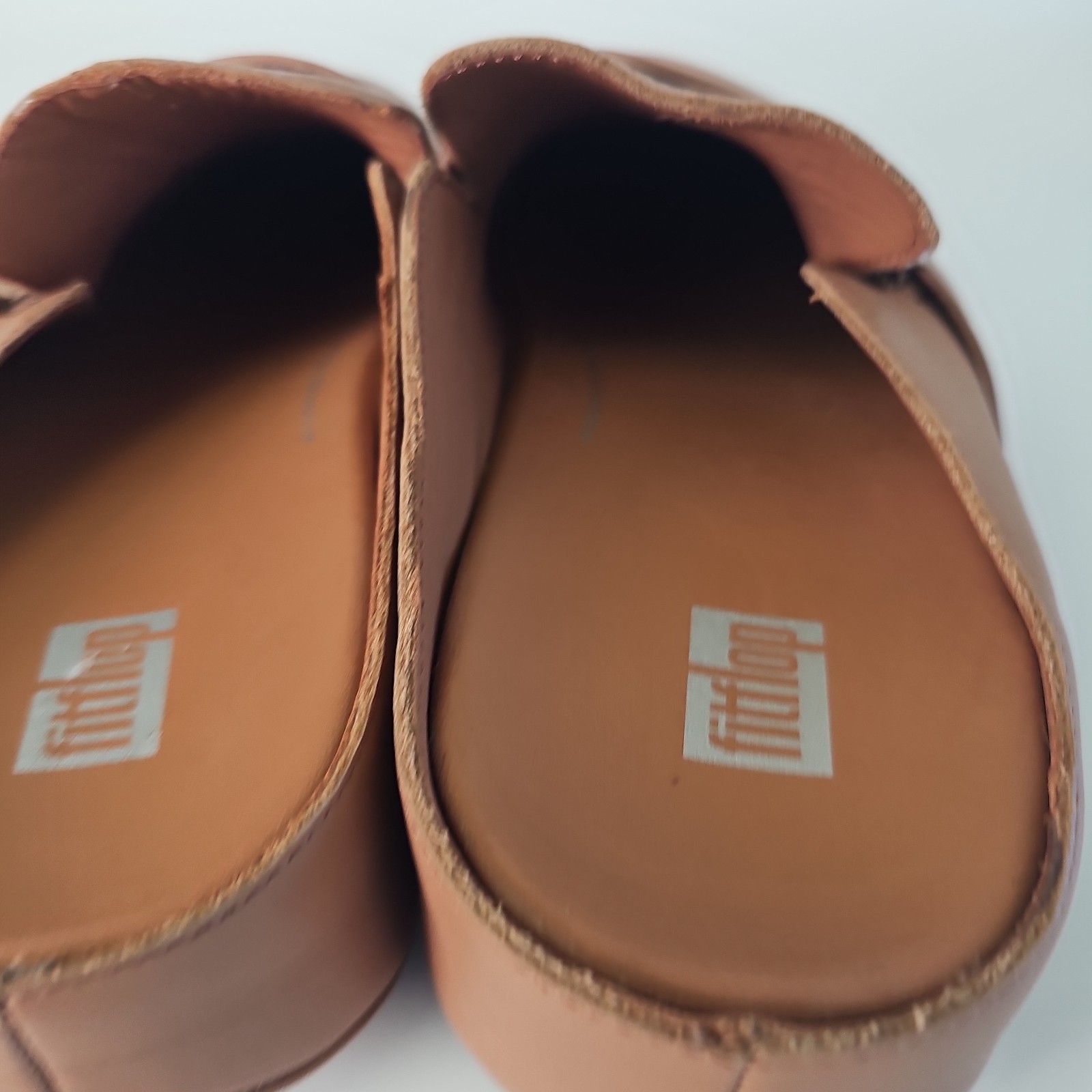 FitFlop Shuv Leather Buckle Clog Shoe Women EU 38 US 7 Wedge Slide Slip On Mule