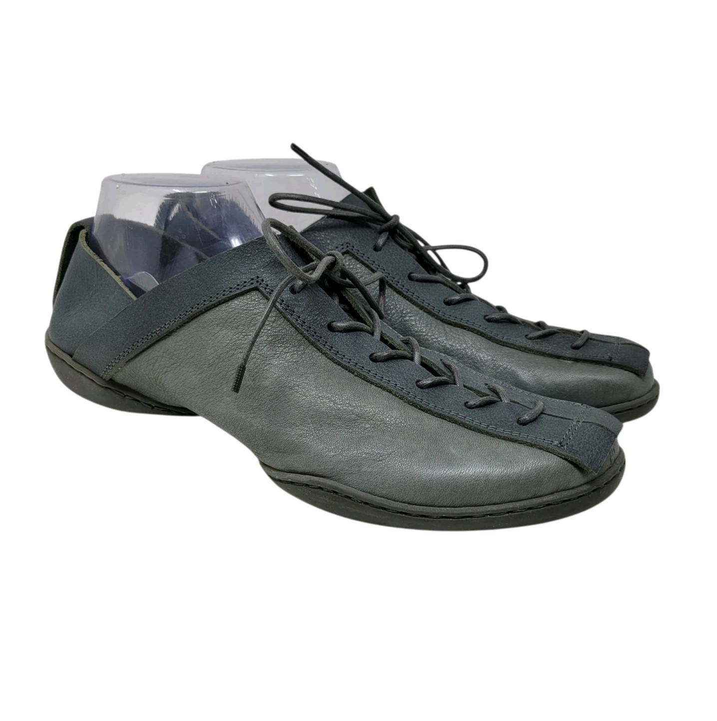 Trippen Derby Style Grey Leather Shoes Women’s EU 40 Made in Germany Lace Up