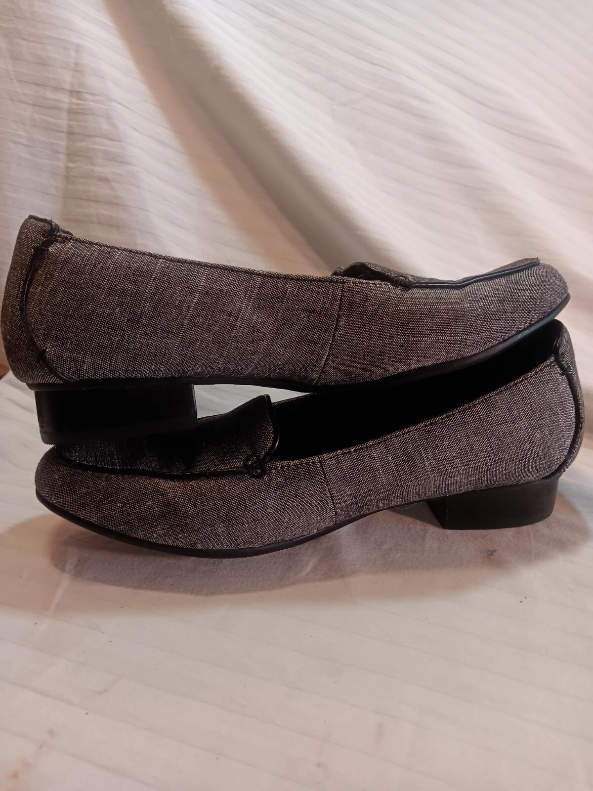 Women’s, Sz 7 ,Clarks, Bendables, artisan, Thoughtful Q Block Heel ,Gray Cloth~