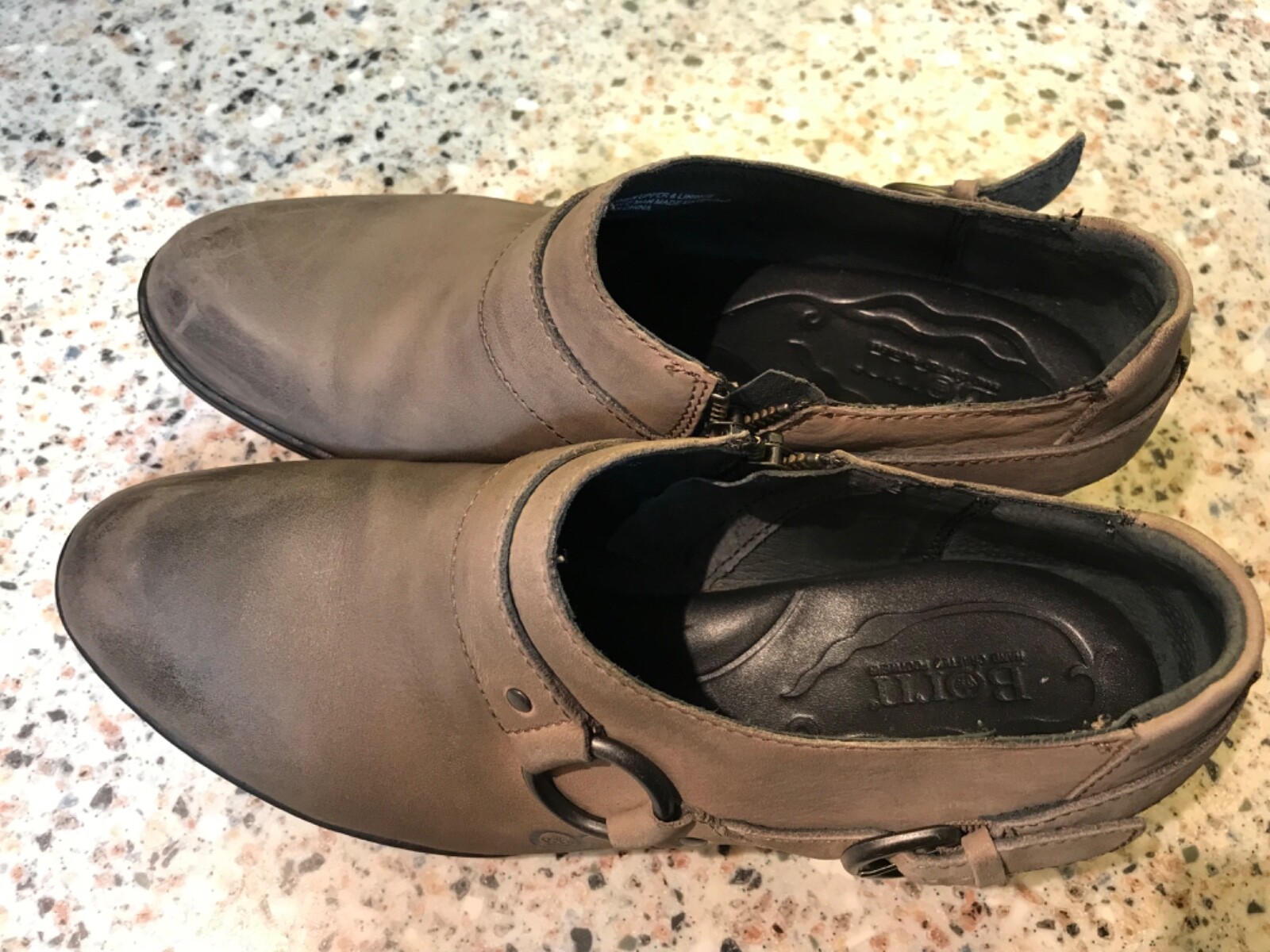 BORN COMFORT SHOES HARNESS BOOTS WOMENS SHOES SIZE 9/40.5 BOOTIES TAN/ombré