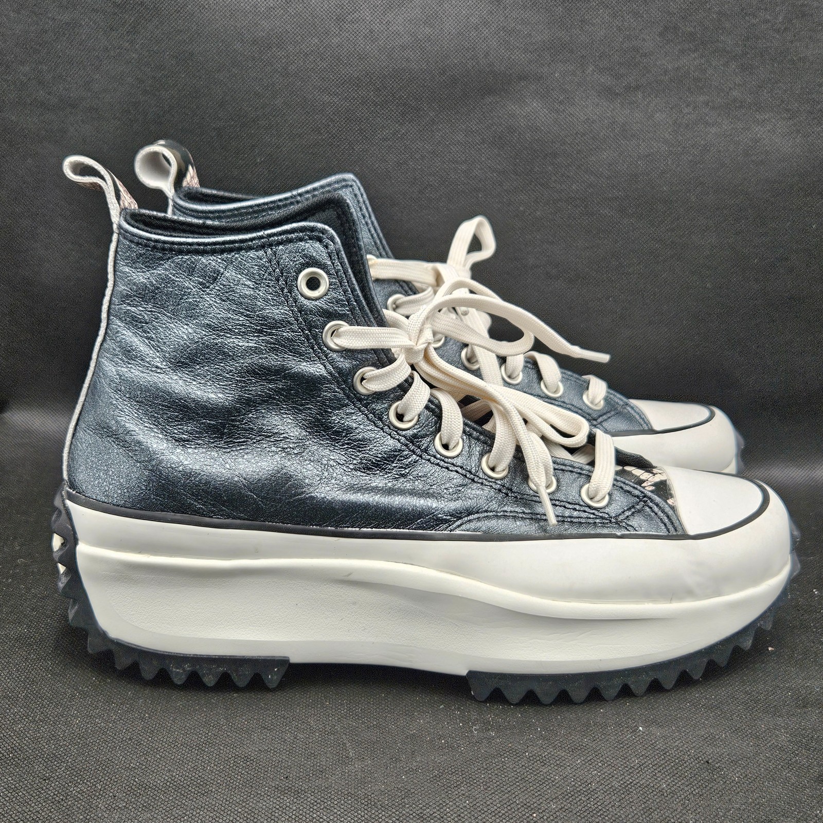 Converse Run Star Hike Leather High Top Mens 9 Womens 10.5 Snake Print Y2K