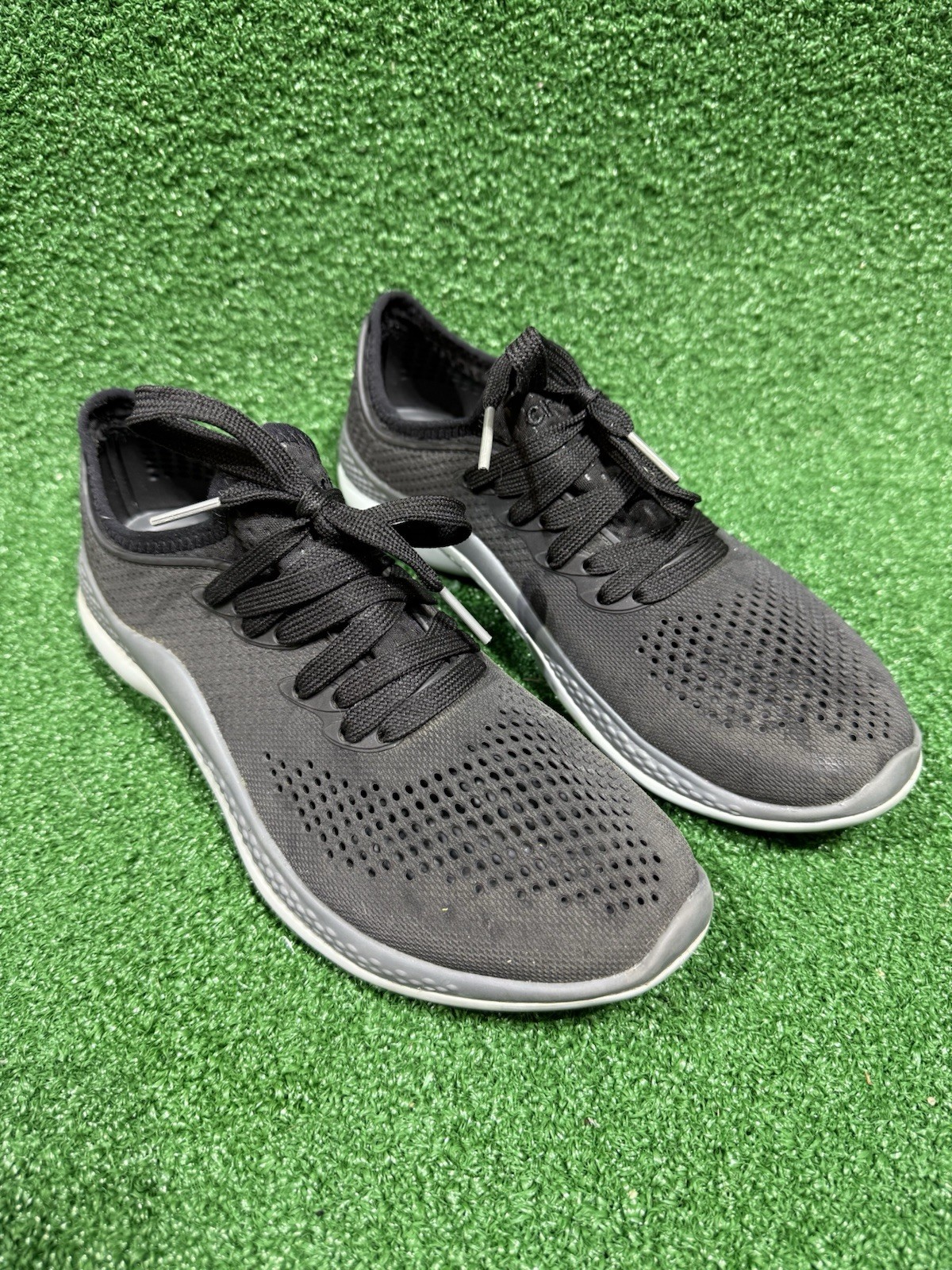 Crocs Womens Literide 360 Pacer 206705 Black Casual Shoes Sneakers Size 7 Clean!