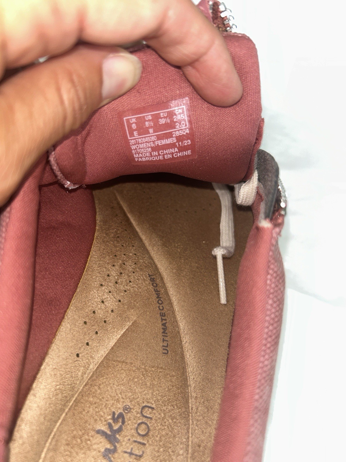 NEW Clarks Collection Caroline Echo Lace Up Sneakers Natural 8.5/M