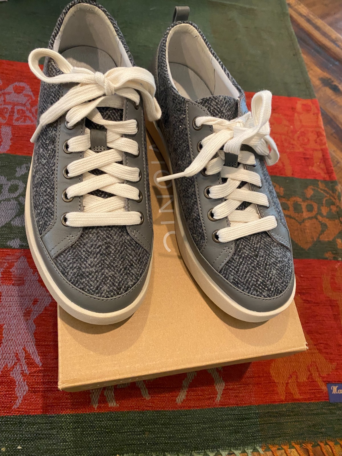 Vionic Winny Womens Shoes Sz 8.0 Running Slate Grey Multi Woven Lace Up Sneakers