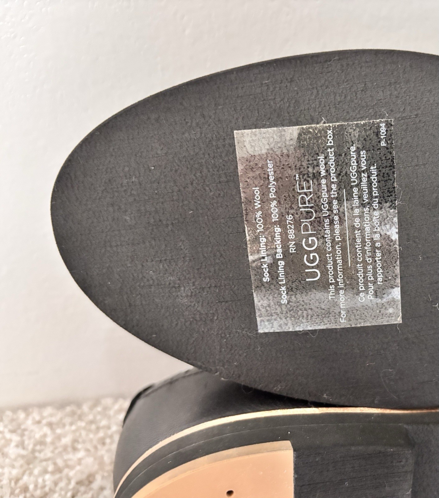 UGG Caelyn Black Leather Lace-up Oxford Shoes Size 9.5 NWOB