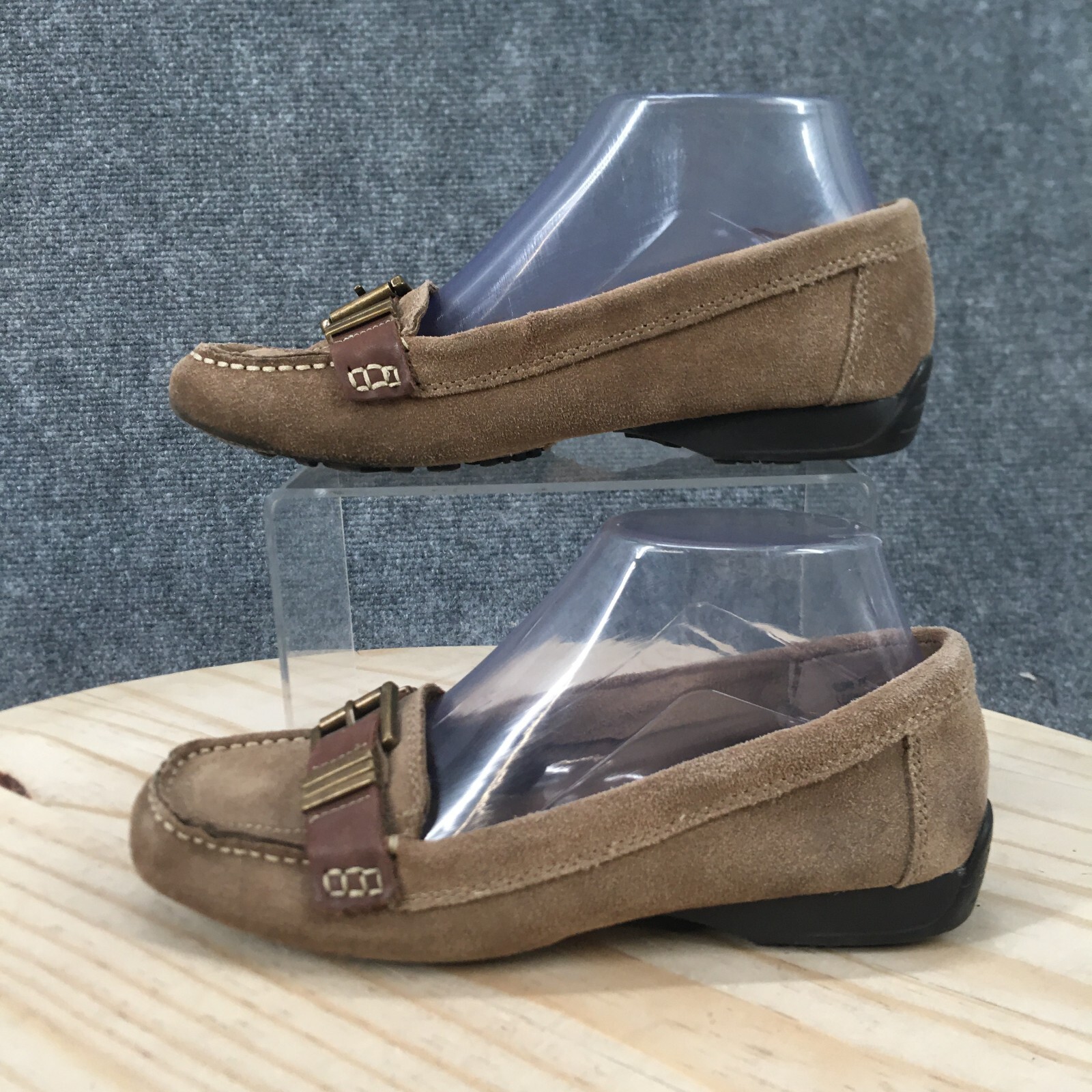 Kelly & Katie Shoes Womens 6.5M Glenn Loafers Brown Leather Slip On Casual Flats