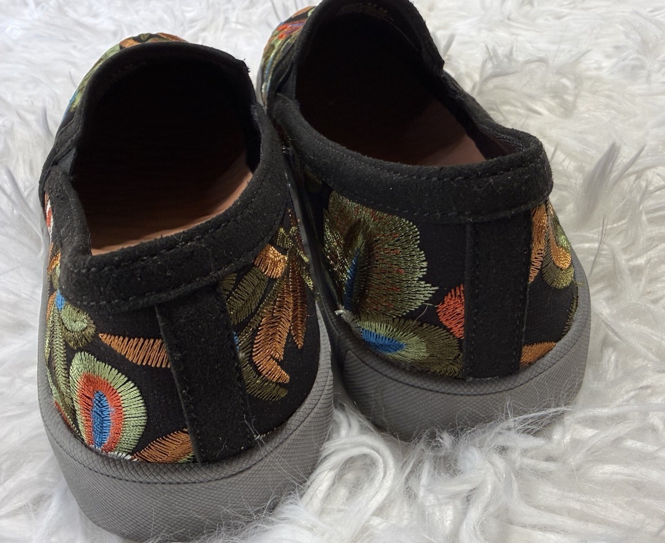 Baretraps Women’s 11 Beech Floral Embroidered Slip-On Casual Shoes Black Boho