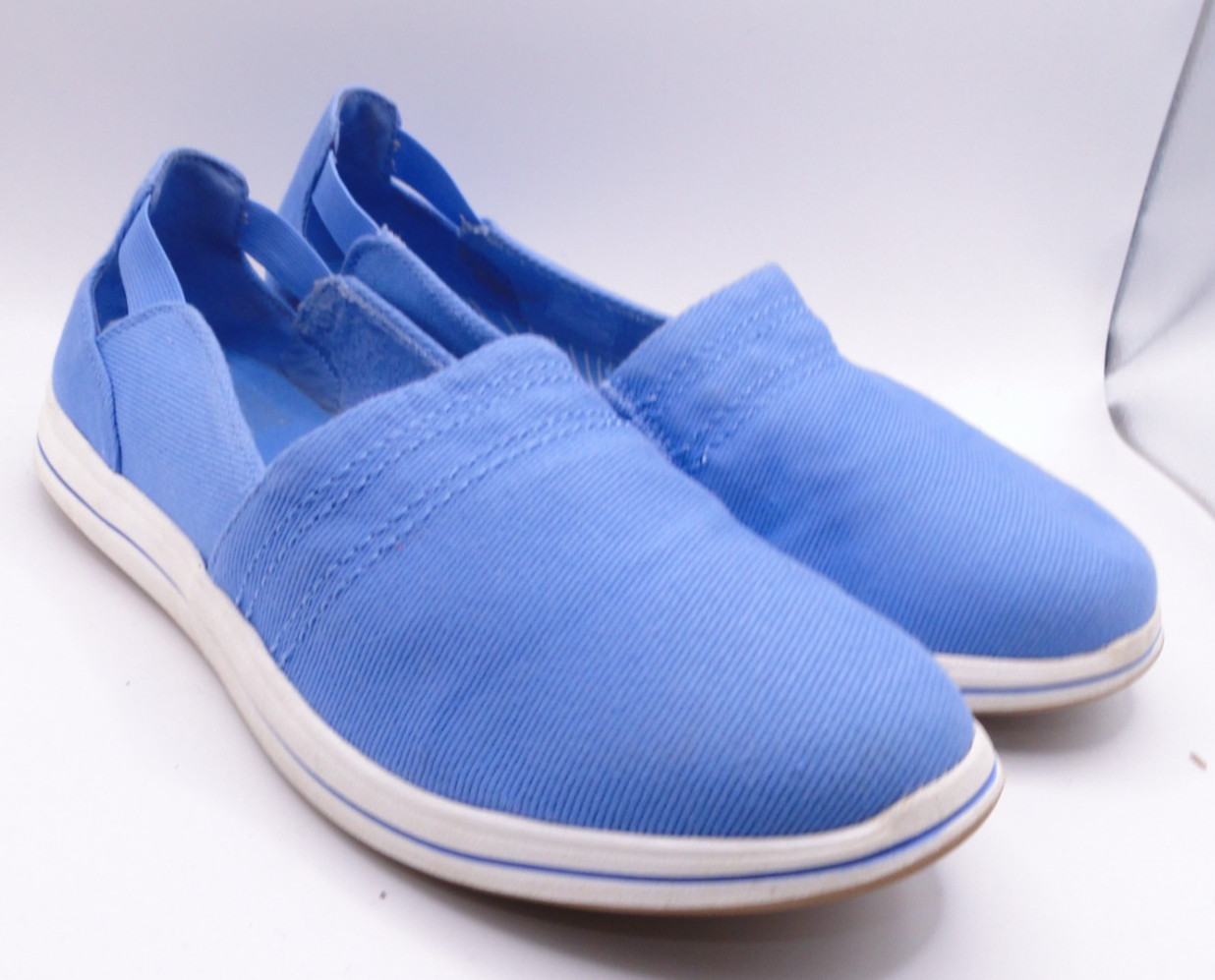 Clarks Shoes Women’s 8.5 W Breeze Step Cloudsteppers Canvas Slip On Light Blue