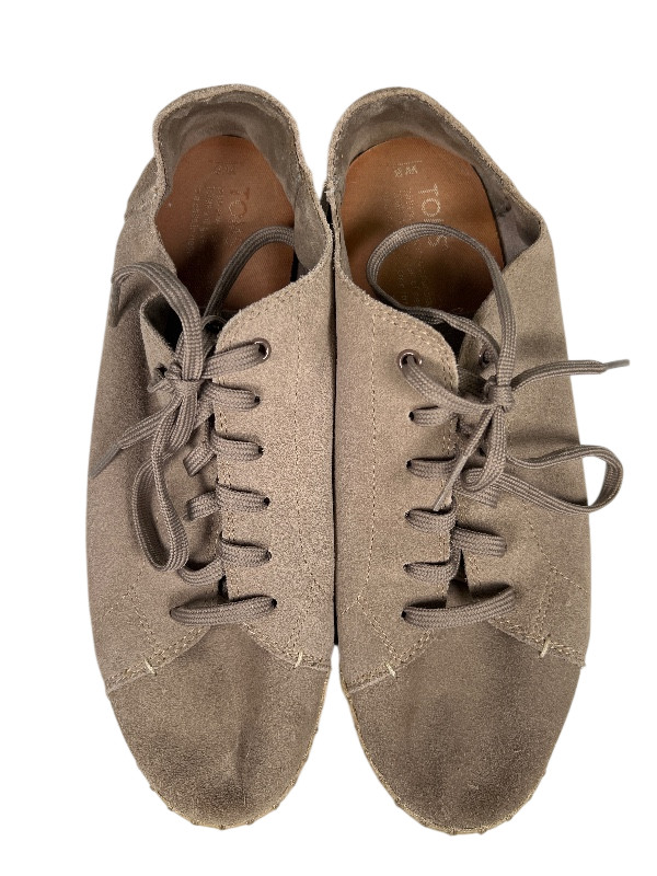 Toms Women’s Beige/Suede Lace Up Espadrille Sneakers – 8