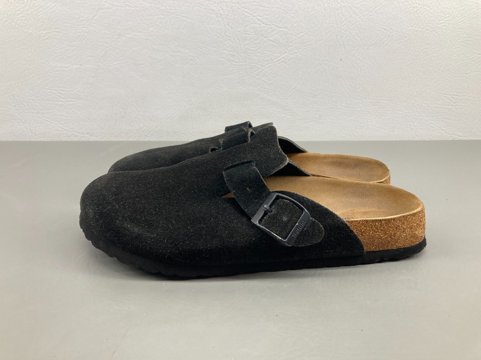 Birkenstock Womens Betula Boston Sandals Size 41 US 10 Narrow Black Suede Mules