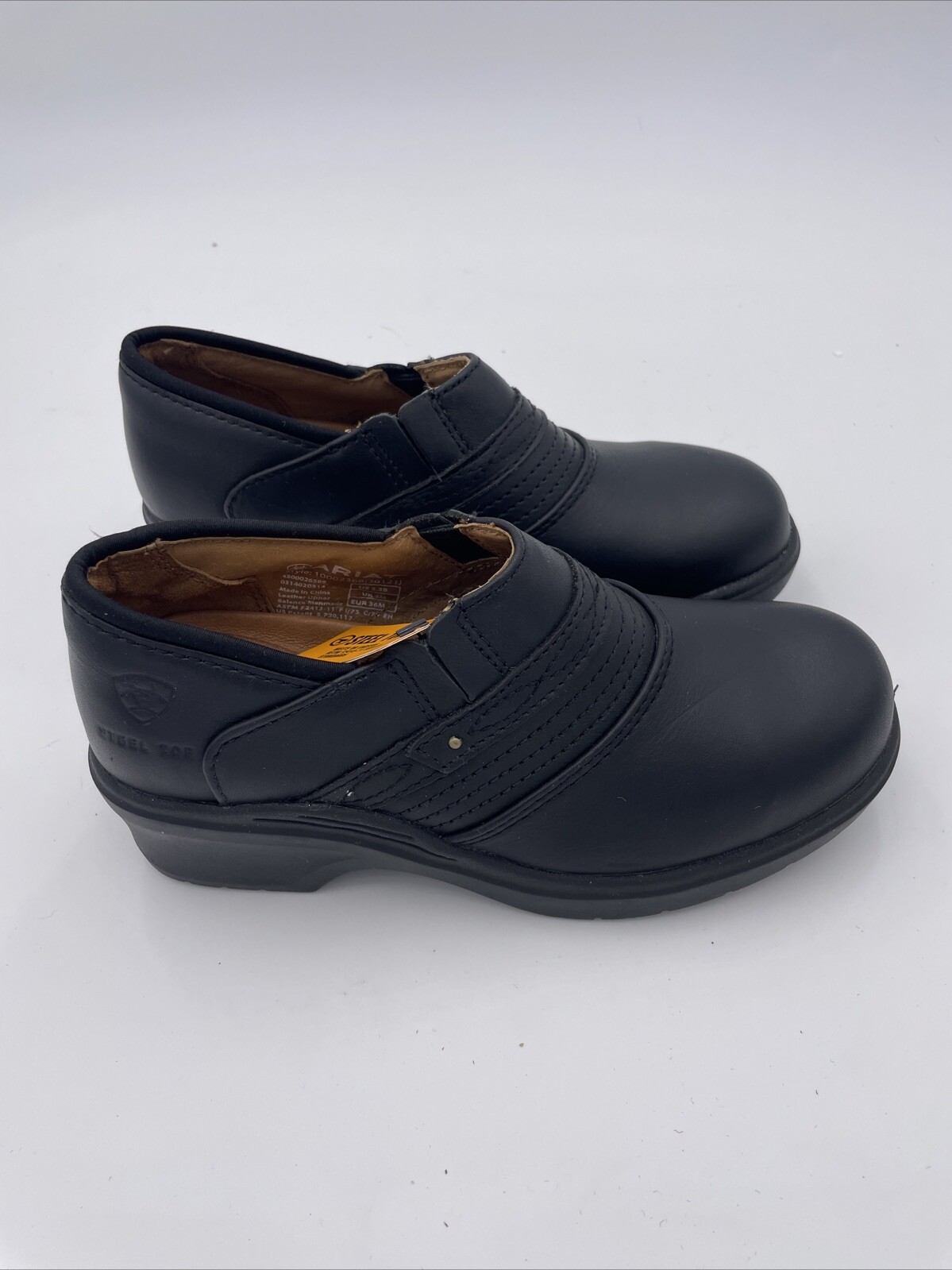 Ariat Safety Clog Composite Steel Toe Slip Resistant Leather Work Shoe Sz 5.5B