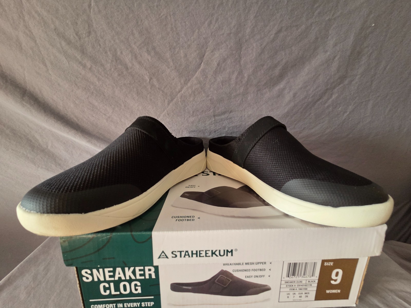 STAHEEKUM Women’s Comfort Sneaker Clog Sie 9 Black with box Slip On Cushioned