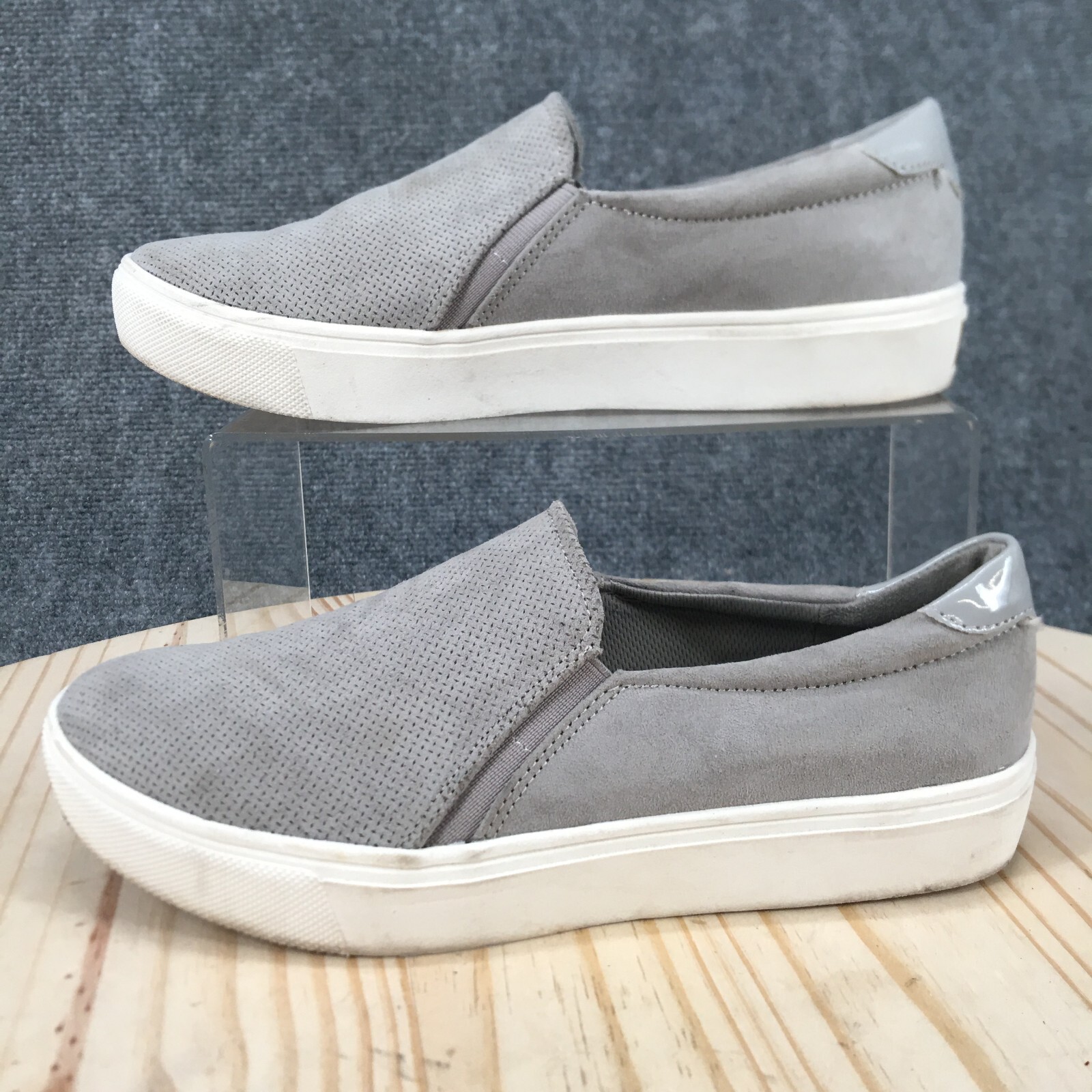Dr Scholls Shoes Womens 7.5 W Nova Slip On Sneakers Gray Comfort Round Toe Low