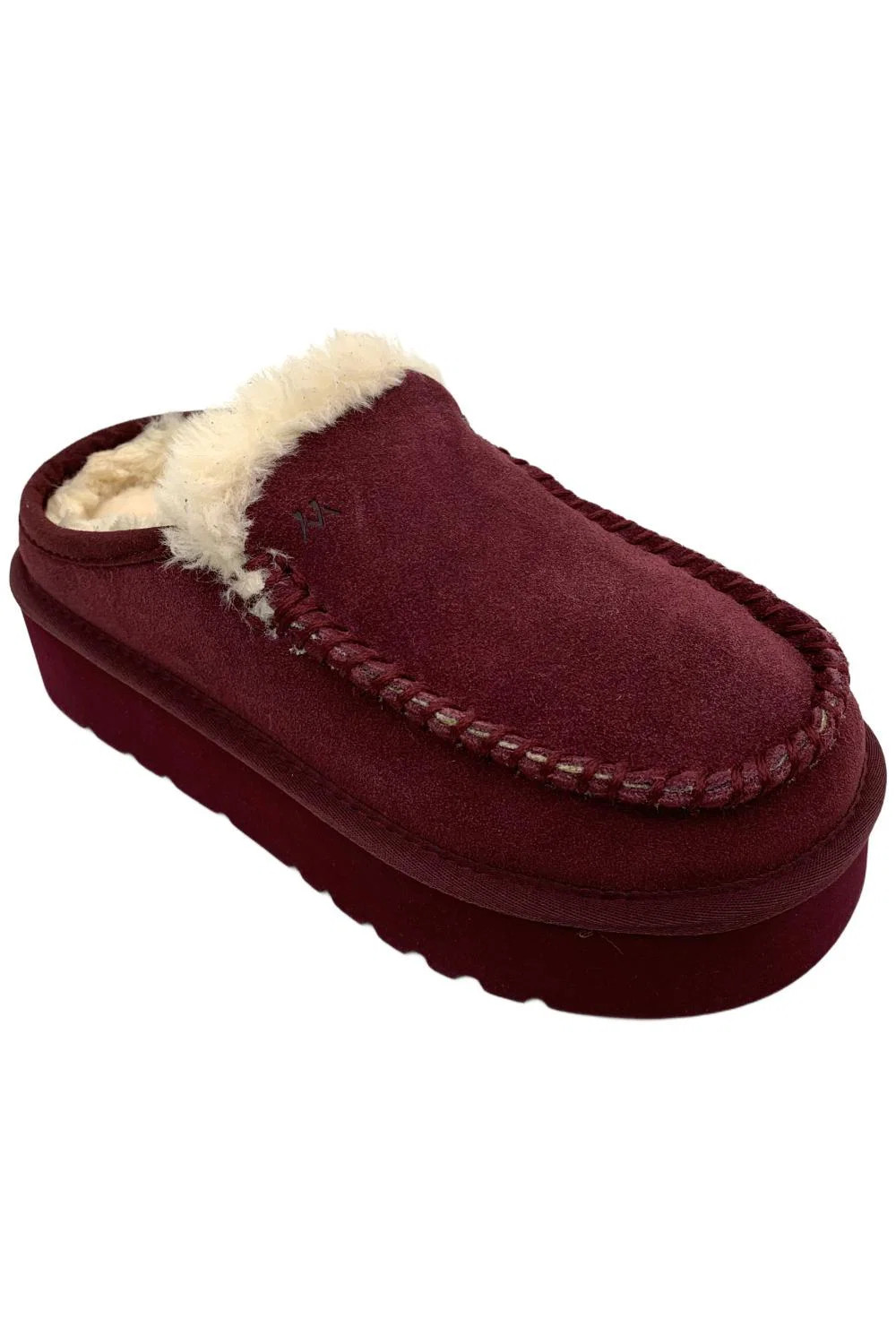 Mykos Women’s Cassie Suede Slip-On Platform Mules Wine