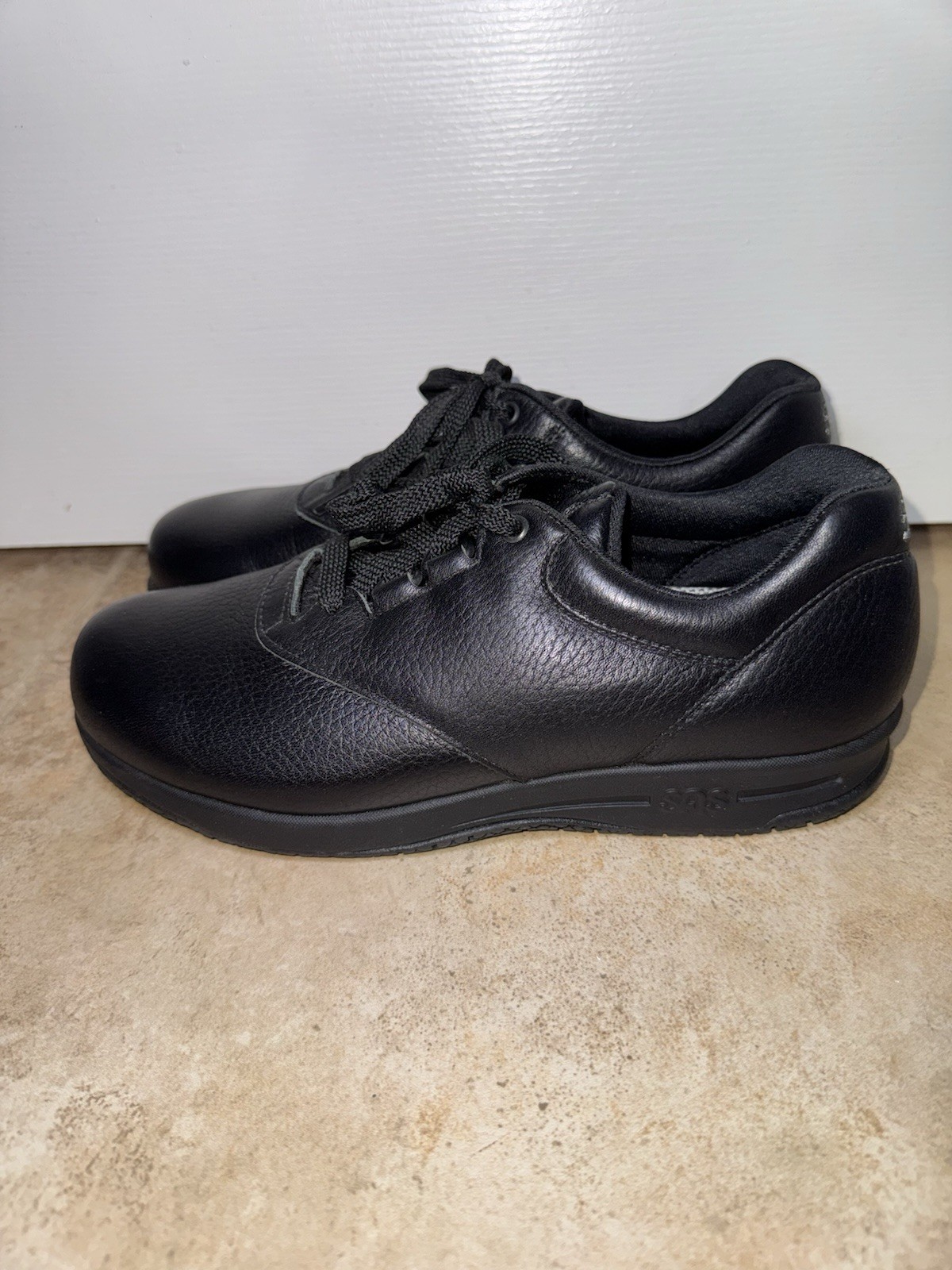 SAS Liberty Womens 6M Non Slip Shoes Black Leather Comfort Slip On EUC