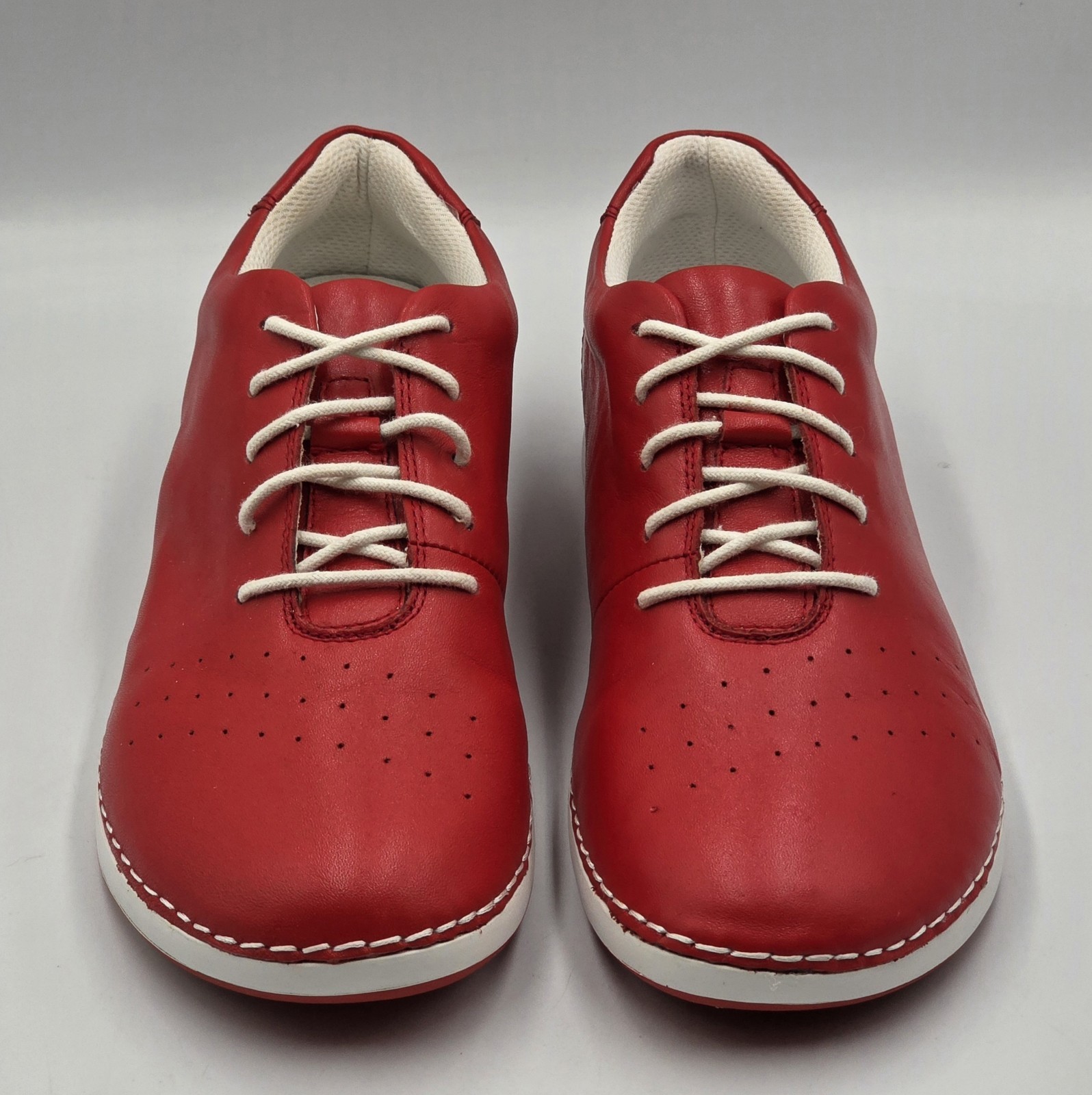 Alegria Essence ESS-623 Red Leather Slip Resistant Work Shoes Womens 8.5 EU 39