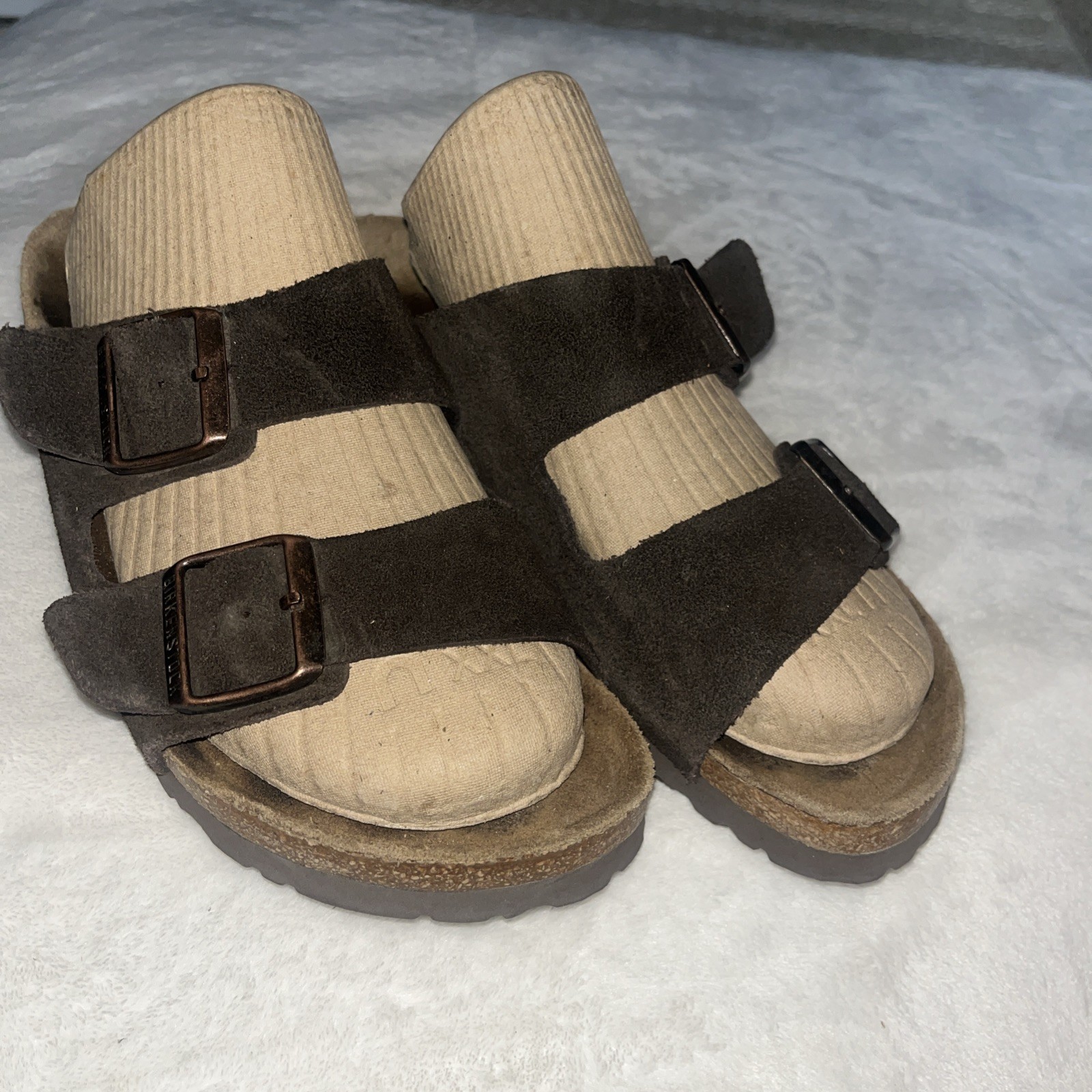 BIRKENSTOCK ARIZONA BROWN SUEDE 2 Buckle Sz 39 US L8M6