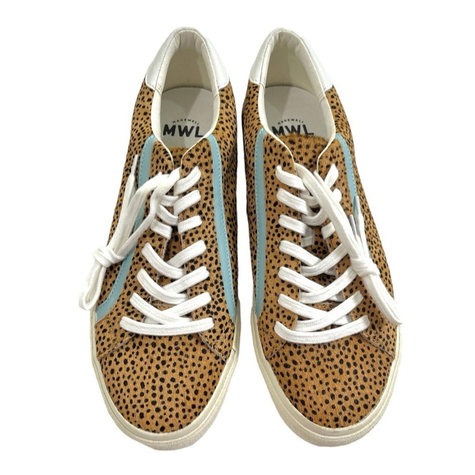 Madewell Sidewalk Low-Top Sneakers in Spotted Calf Hair size 12