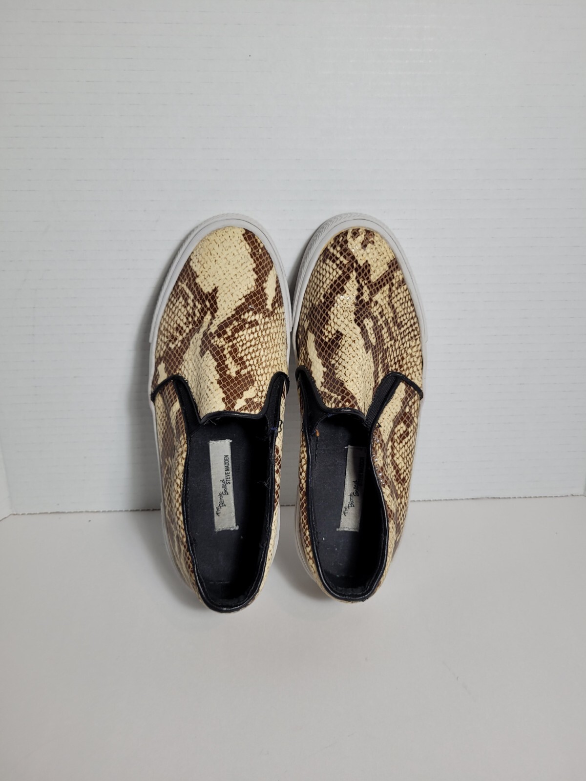 Steve Madden The Blonde Salad Snake Print Slip On Leather Women’s Sneakers Sz 7