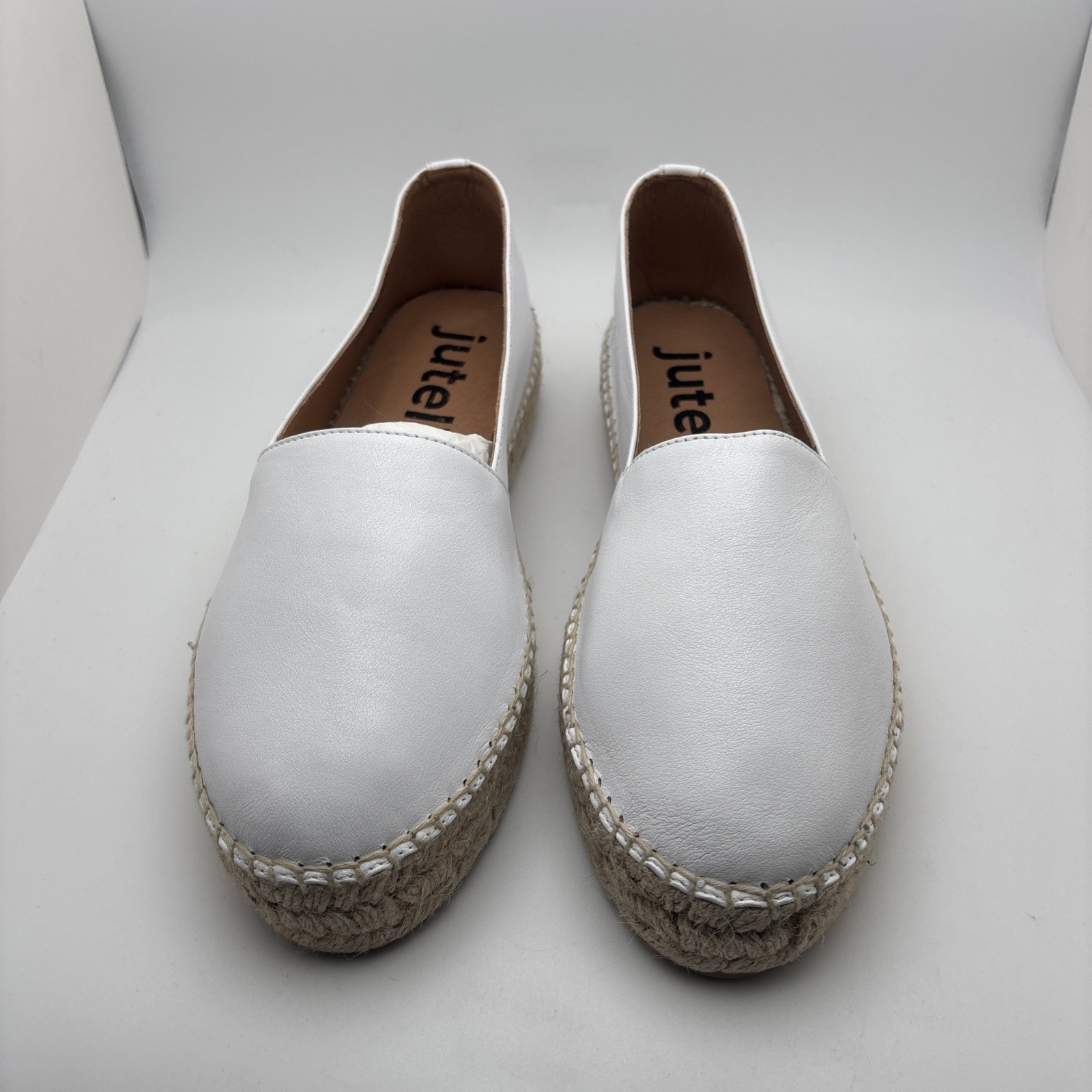 $120 Jutelia Leather Espadrilles in White Size 38*Runs Large (US 8) Spain