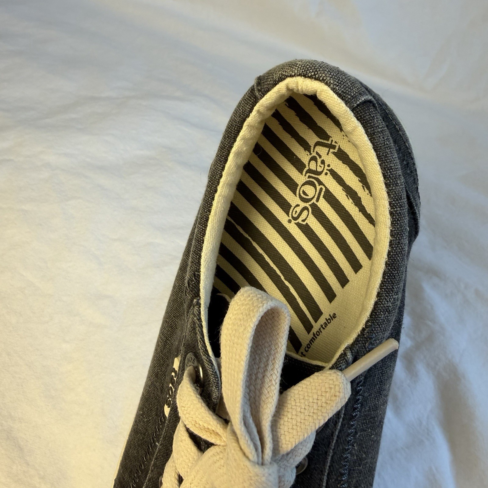 Taos Star Women’s 6.5 Washed Charcoal Canvas Sneakers – see pics & description