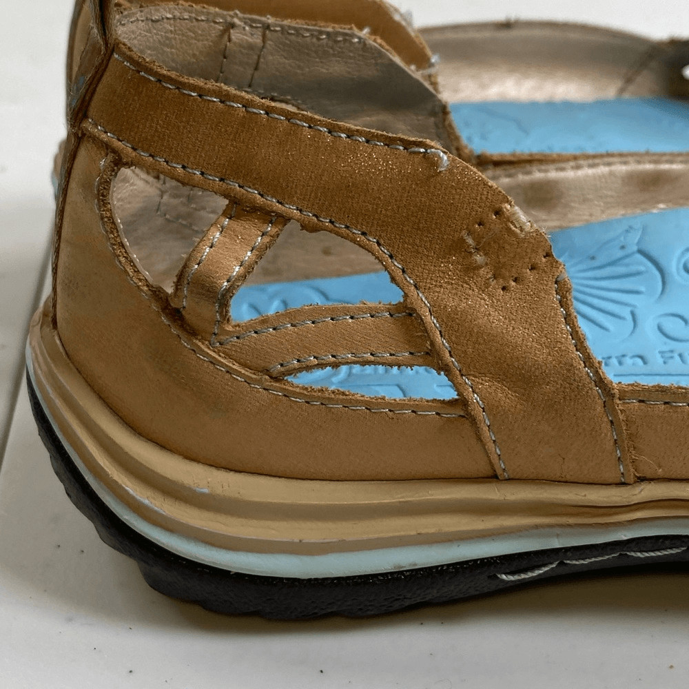GUC Jambu Women’s All Terra Design Tan Leather Flats Memory Foam Insole Size 8.5