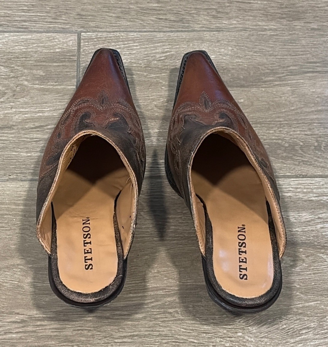 Stetson Western Mules Shoes Women’s Sz 8.5 B Clean Original