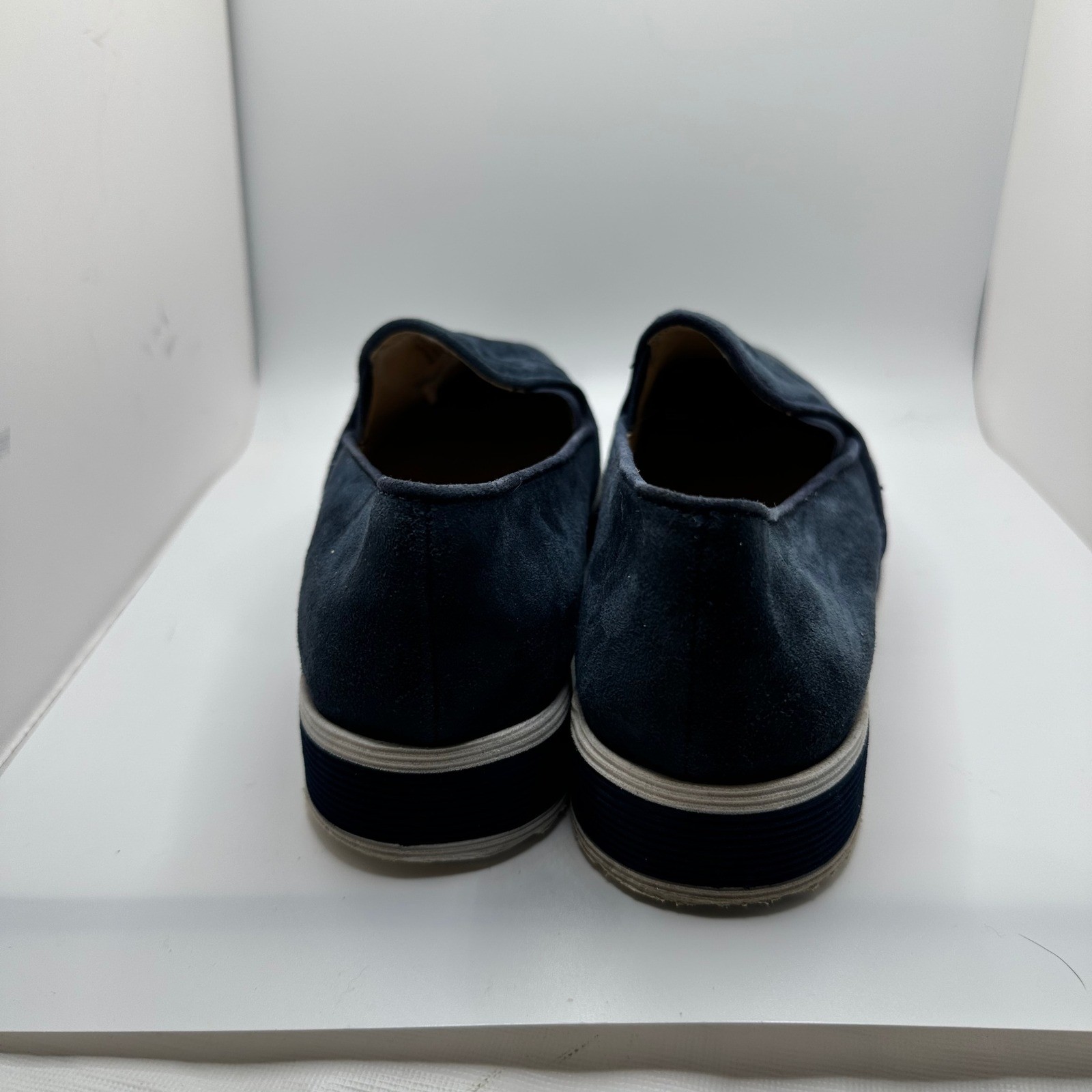 Karl Lagerfeld Navy Blue Suede Platform Slip On Sneakers Shoes Womens 6 M