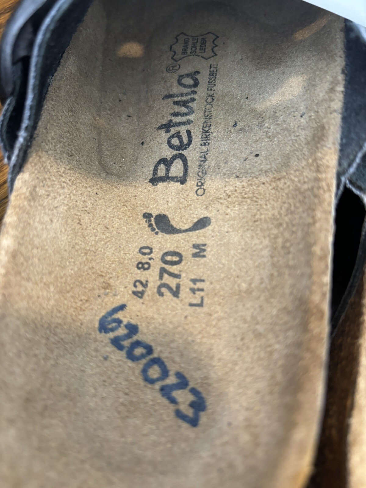 Birkenstock Clogs Size 42 Black Metalic Leather