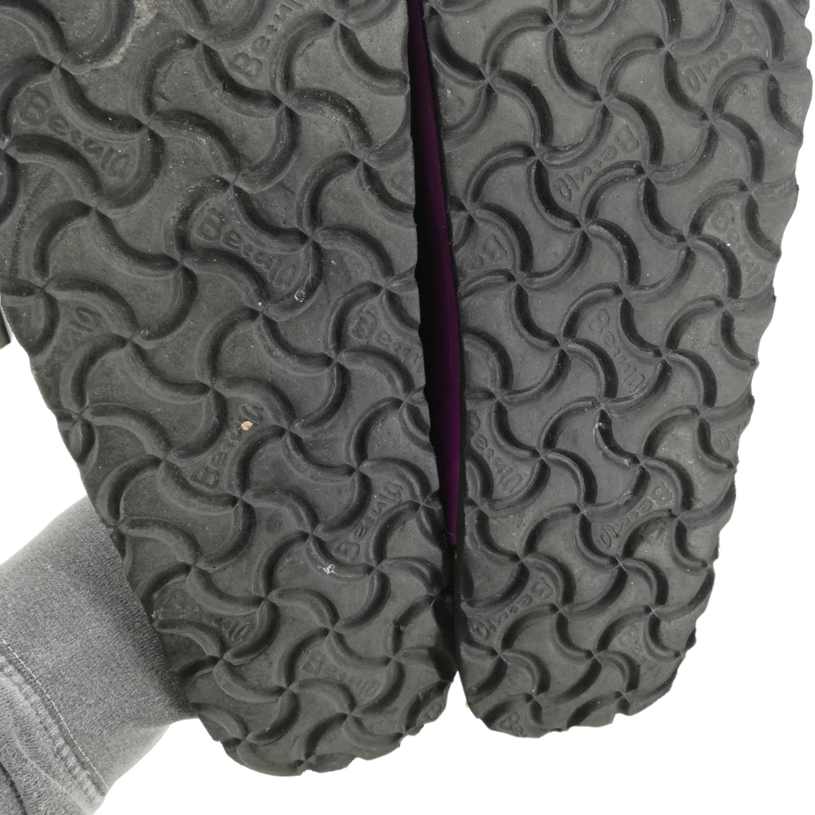 Betula Birkenstock Purple Slip On Leather Clogs Size 38 US 7 Flower Perforated