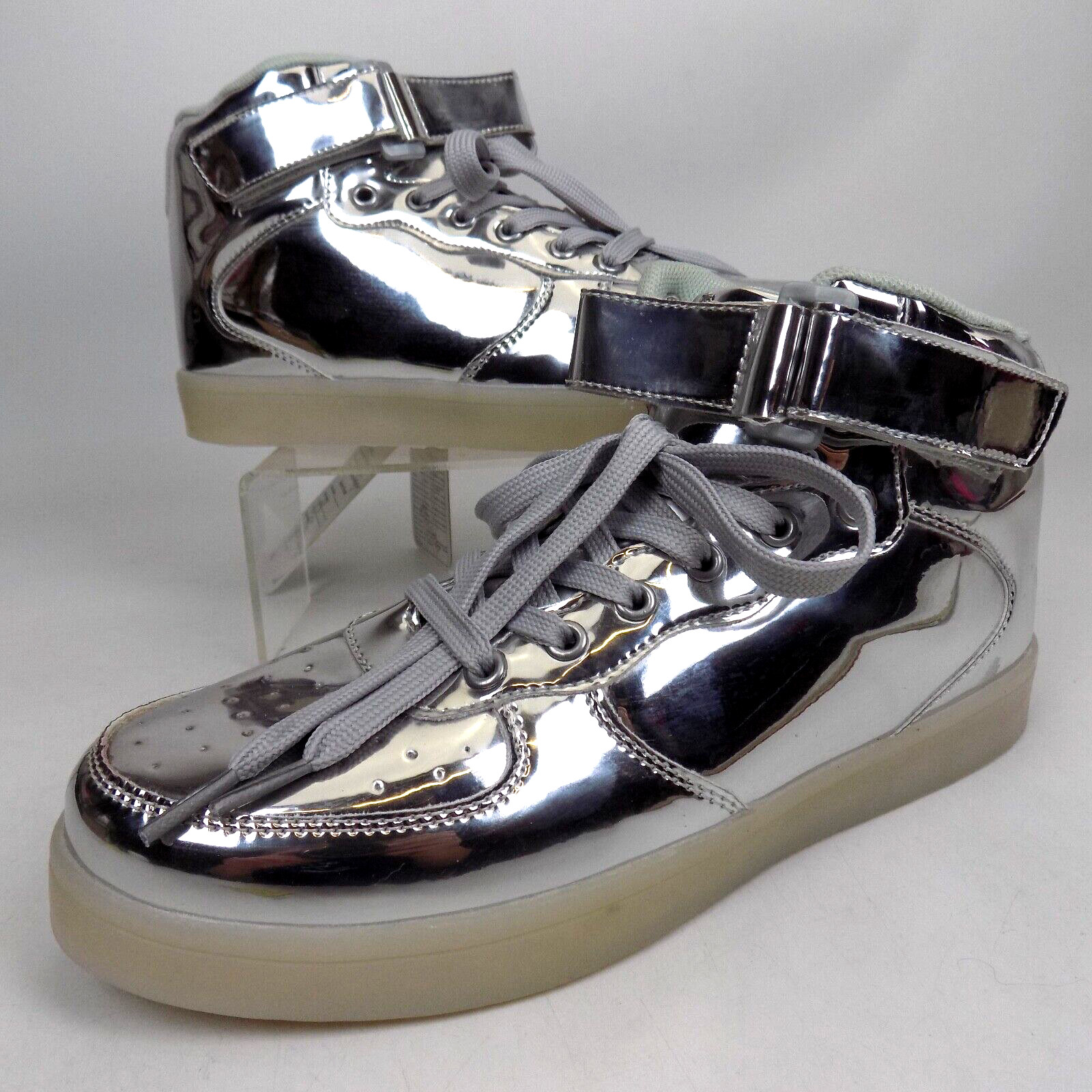 NEW! Odema LED Shoes High Top Sneaker Women’s Shoes Size 10.5 Med, Silver