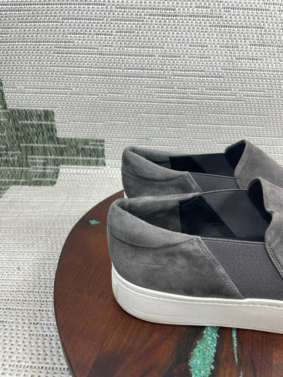 Vince Shoes Womens Size 9 M Warren Gray Suede Comfort Slip On Platform Sneaker