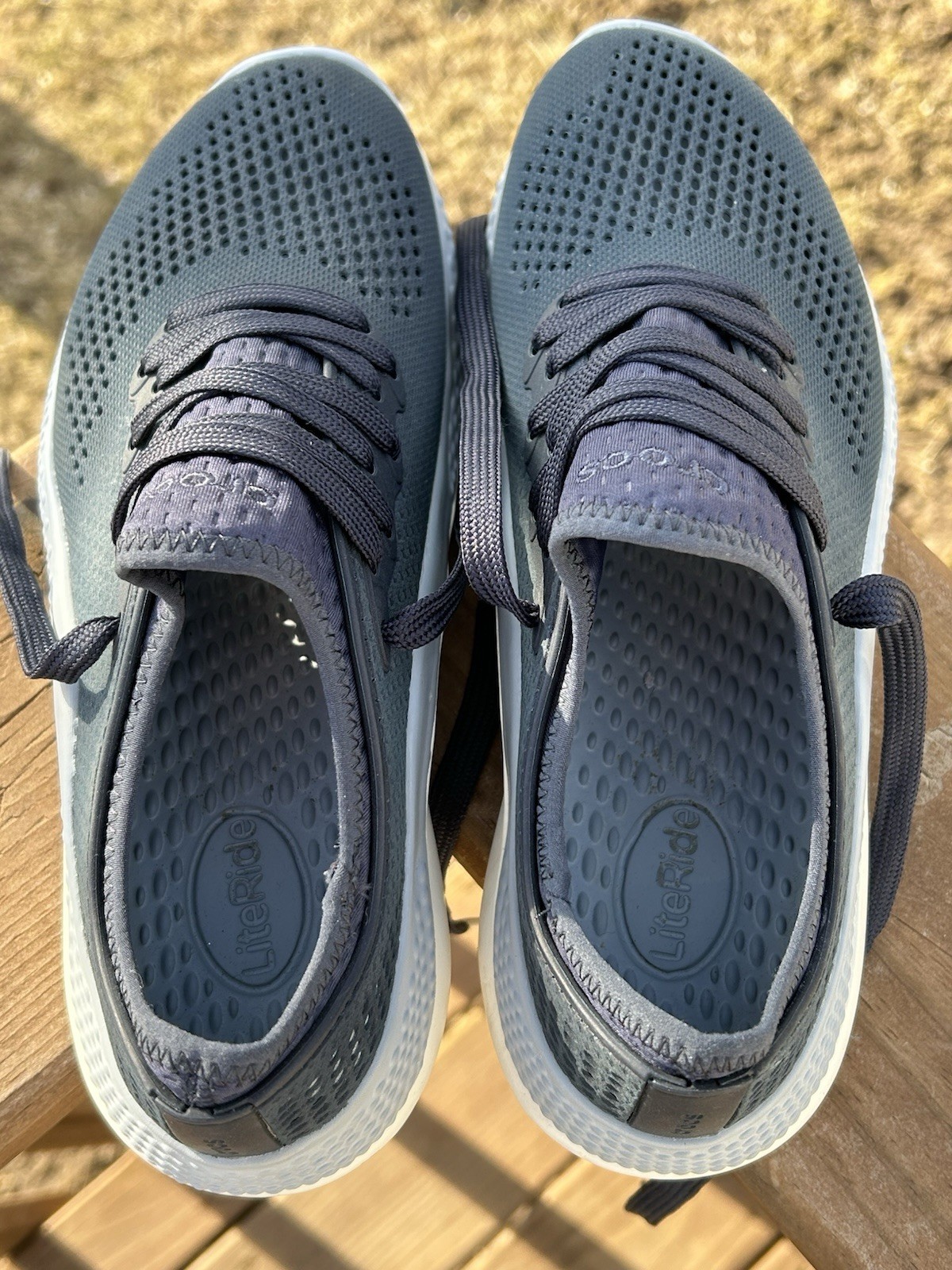 Crocs Literide 360 Pacer Sneakers Blue Lace Up Comfort Water Shoes Women’s 8
