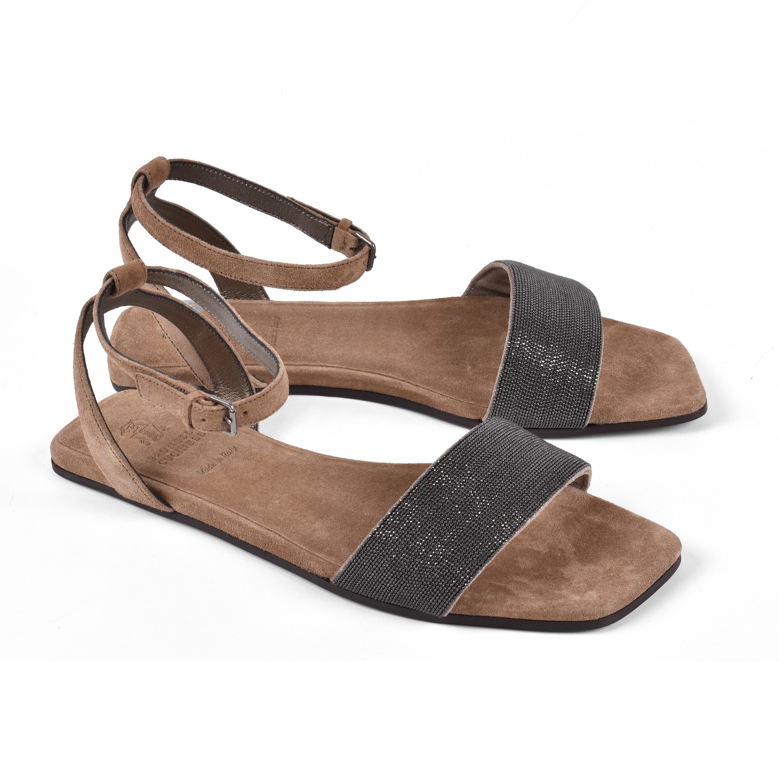 BRUNELLO CUCINELLI WOMEN’S 100% LEATHER MONILI BEAD SANDAL SHOE NWT MSRP $1430