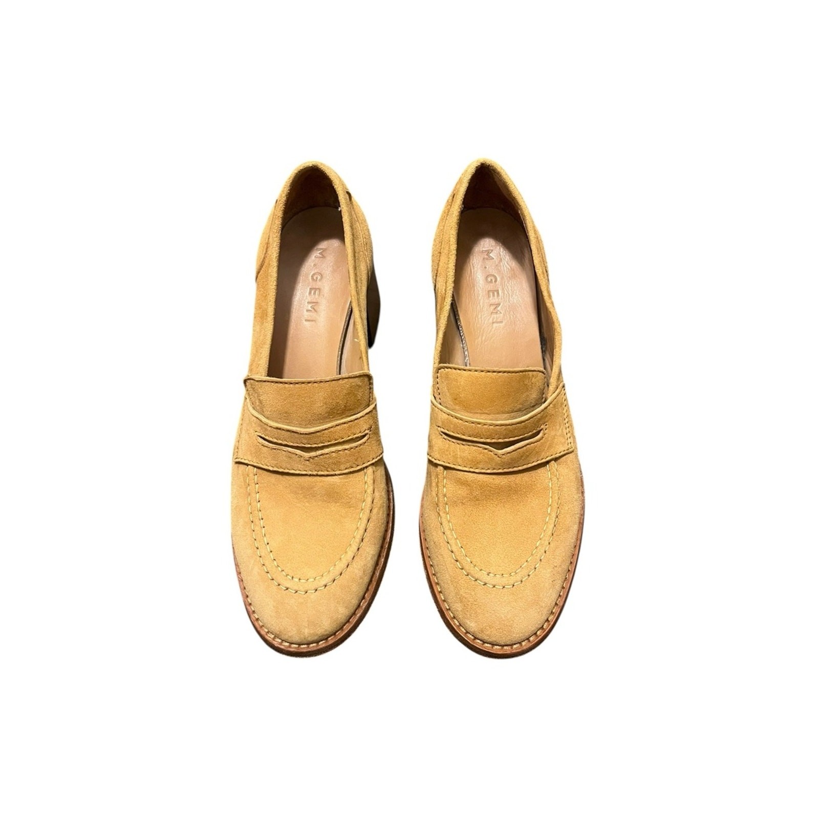 M. Gemi Suede Heeled Penny Loafers
